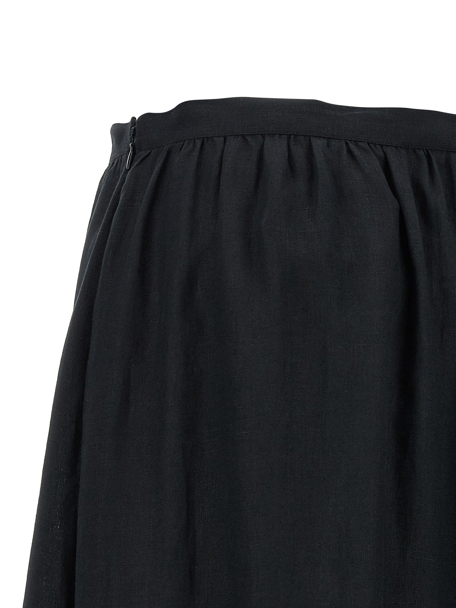 Kiton Black Linen Mini Women's Skirt