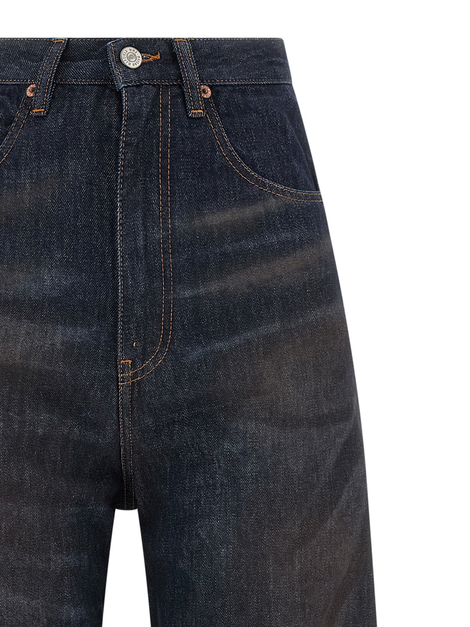 MM6 Maison Margiela Blue Cotton High-Waisted Women's Jean