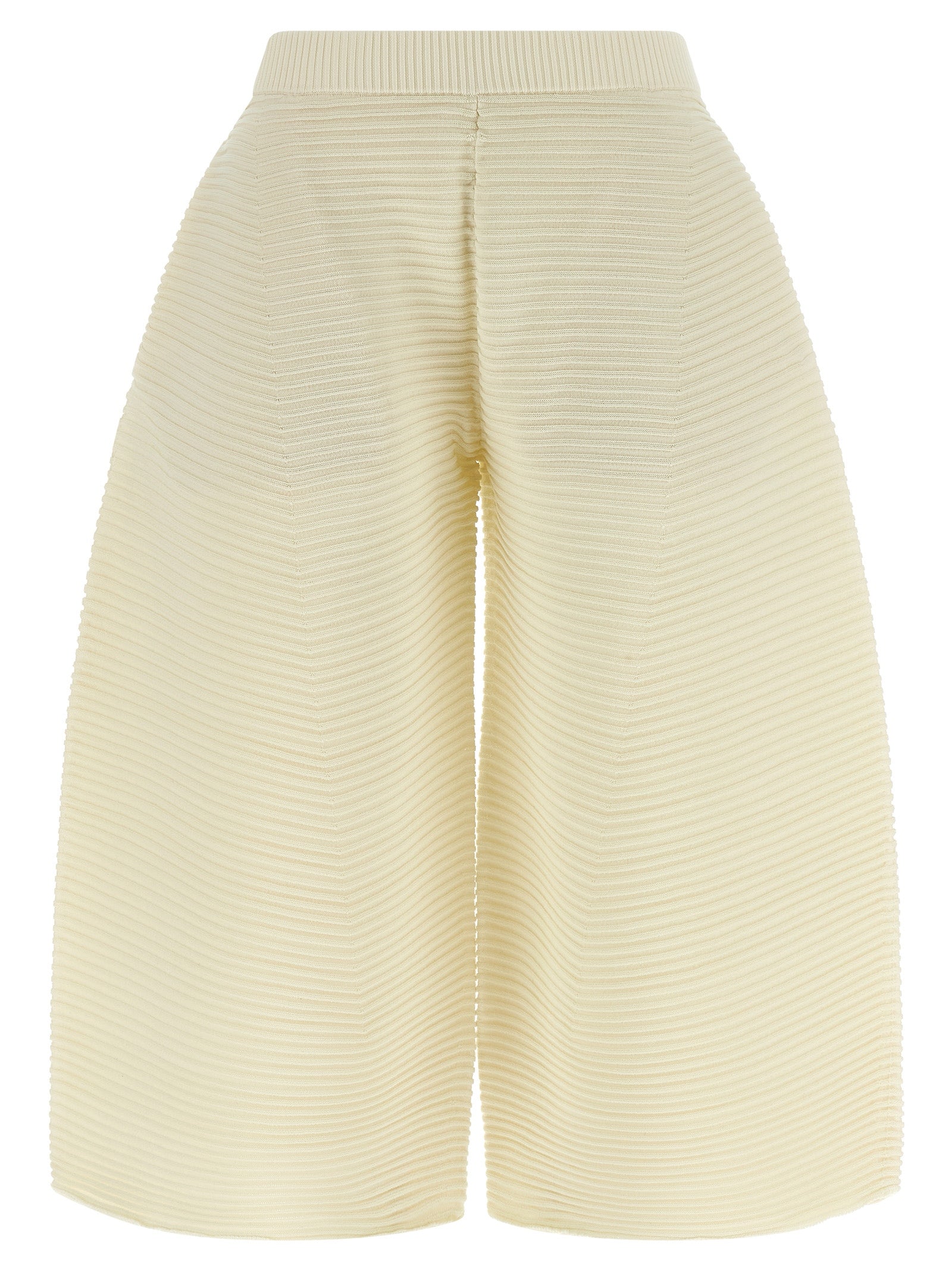Issey Miyake White Polyester Cropped Women's Pants