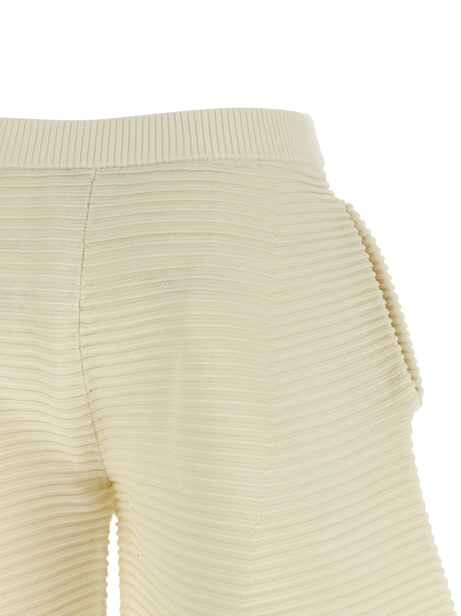 Issey Miyake White Polyester Cropped Women's Pants
