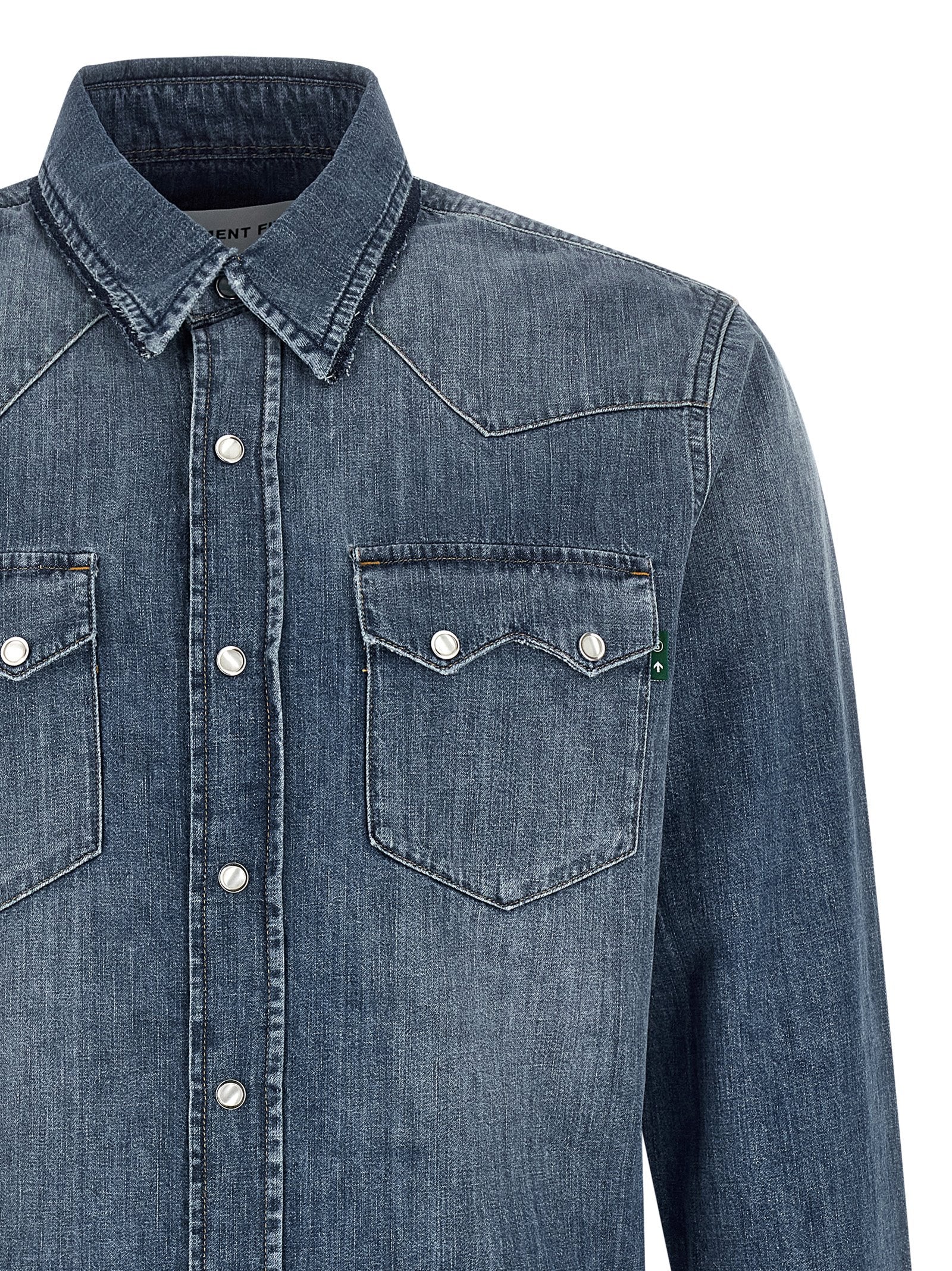 Department 5 Blue Cotton Men's Blouse