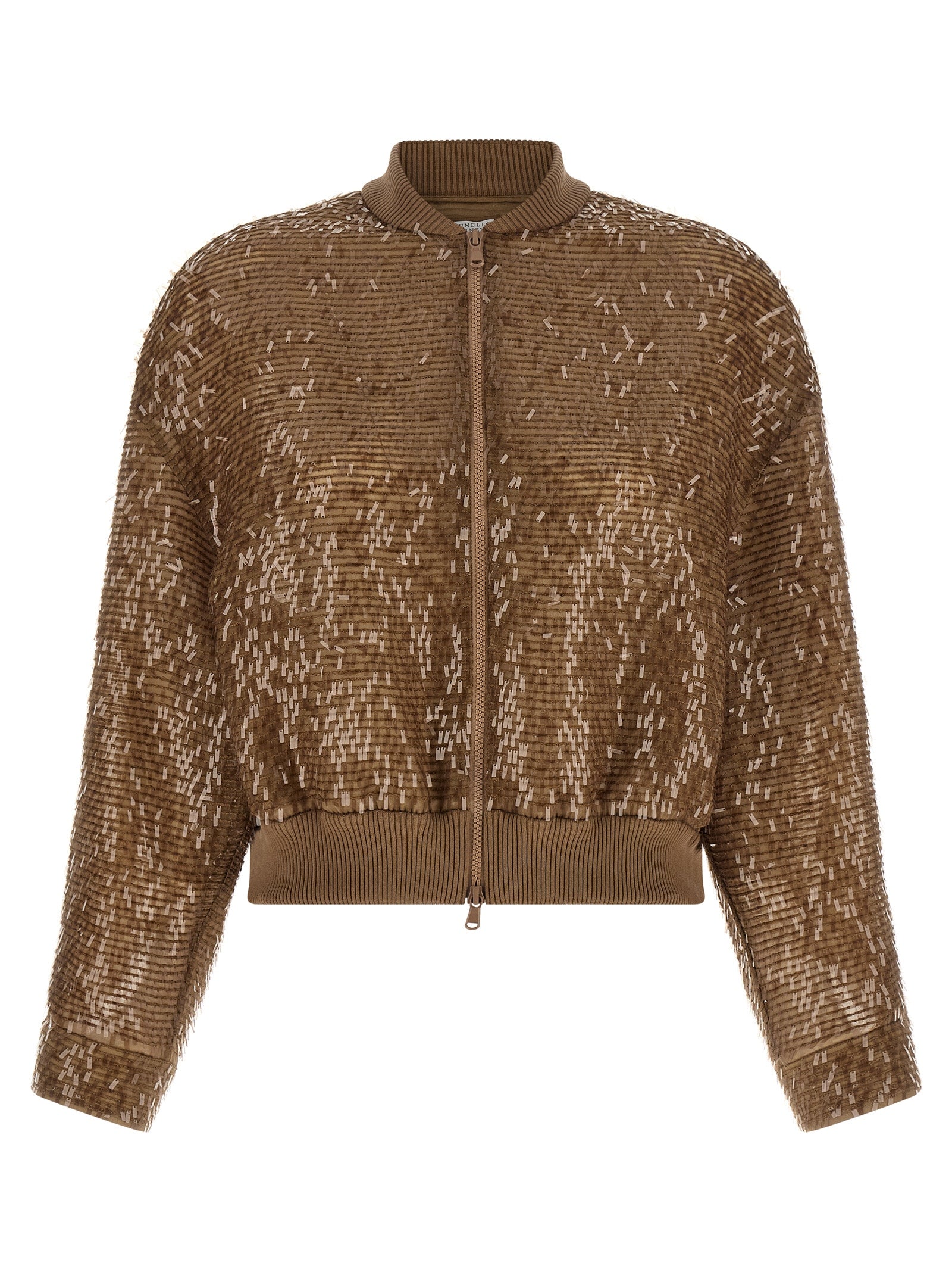 Brunello Cucinelli Brown Silk Women's Cardigan