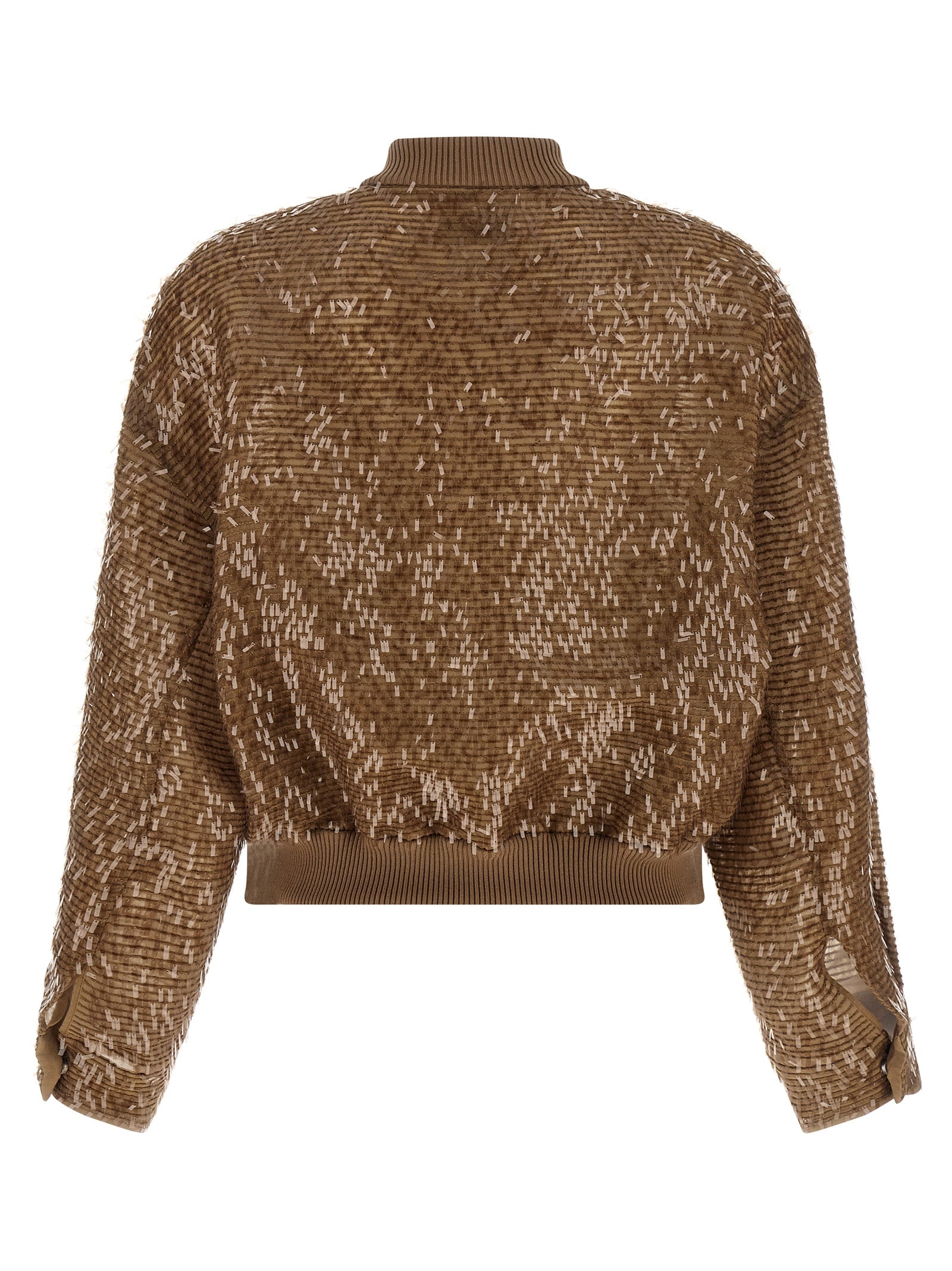 Brunello Cucinelli Brown Silk Women's Cardigan