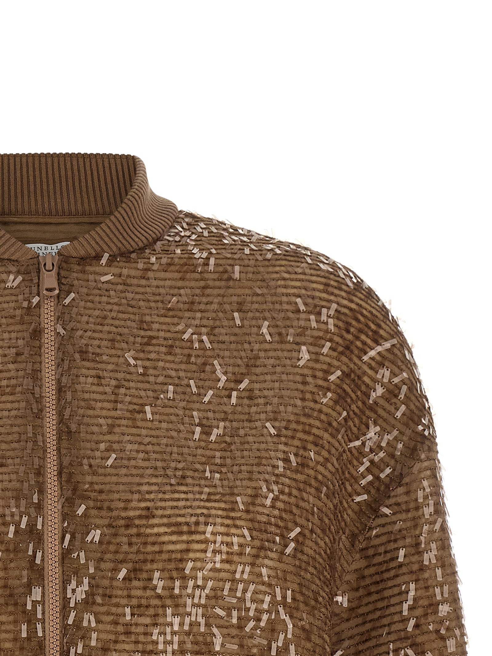 Brunello Cucinelli Brown Silk Women's Cardigan