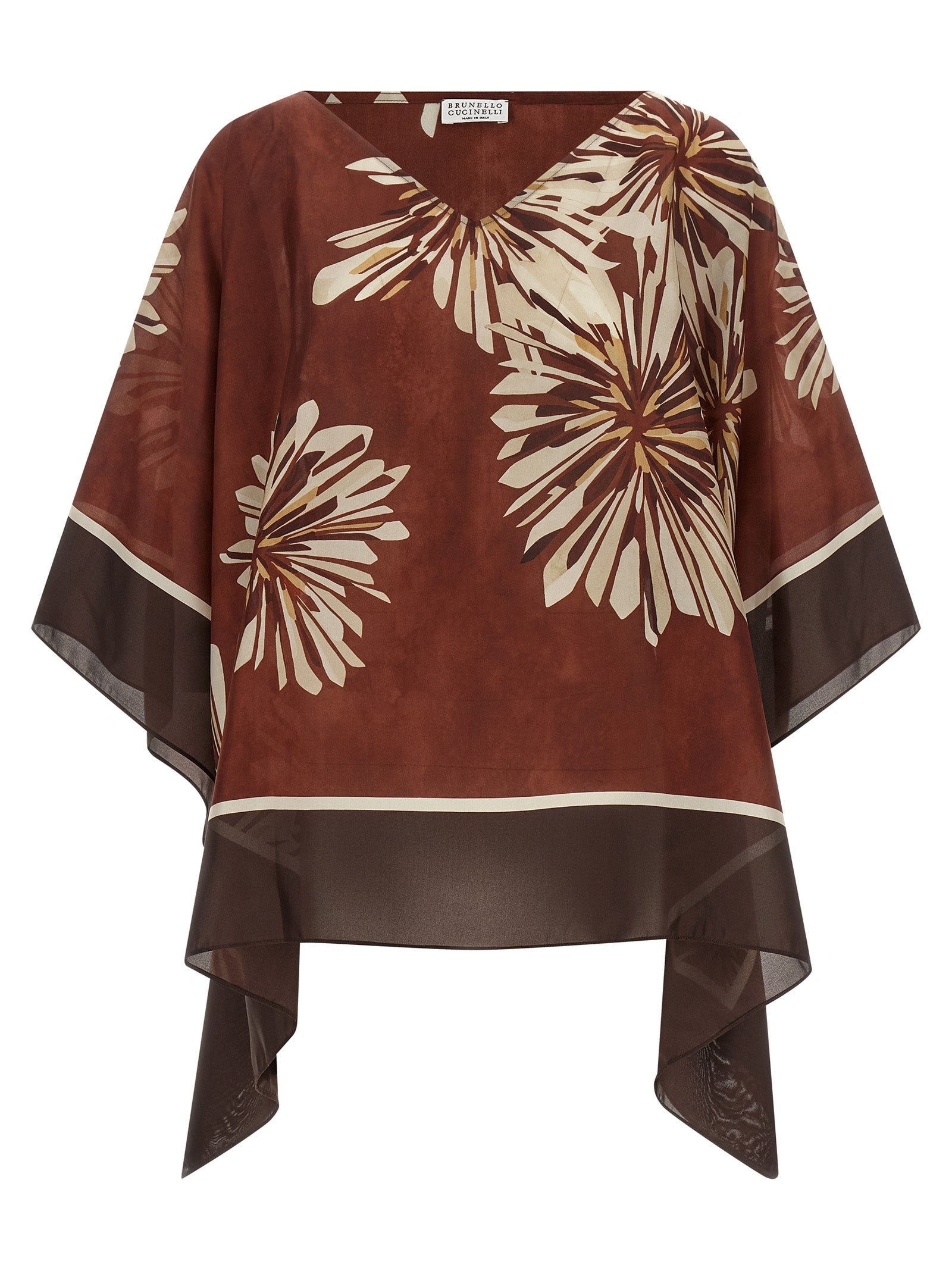 Brunello Cucinelli Bordeaux Silk Women's Blouse
