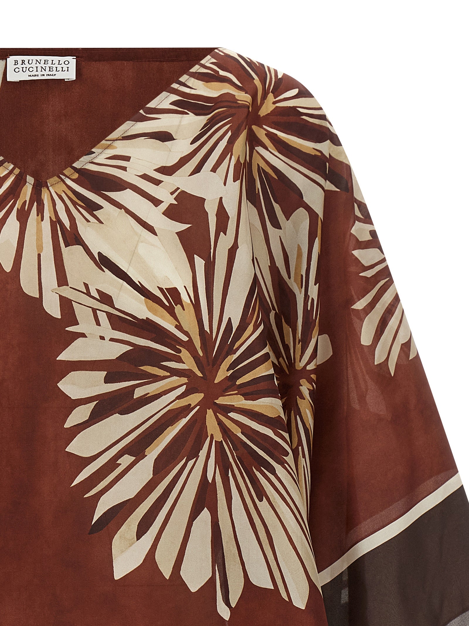 Brunello Cucinelli Bordeaux Silk Women's Blouse