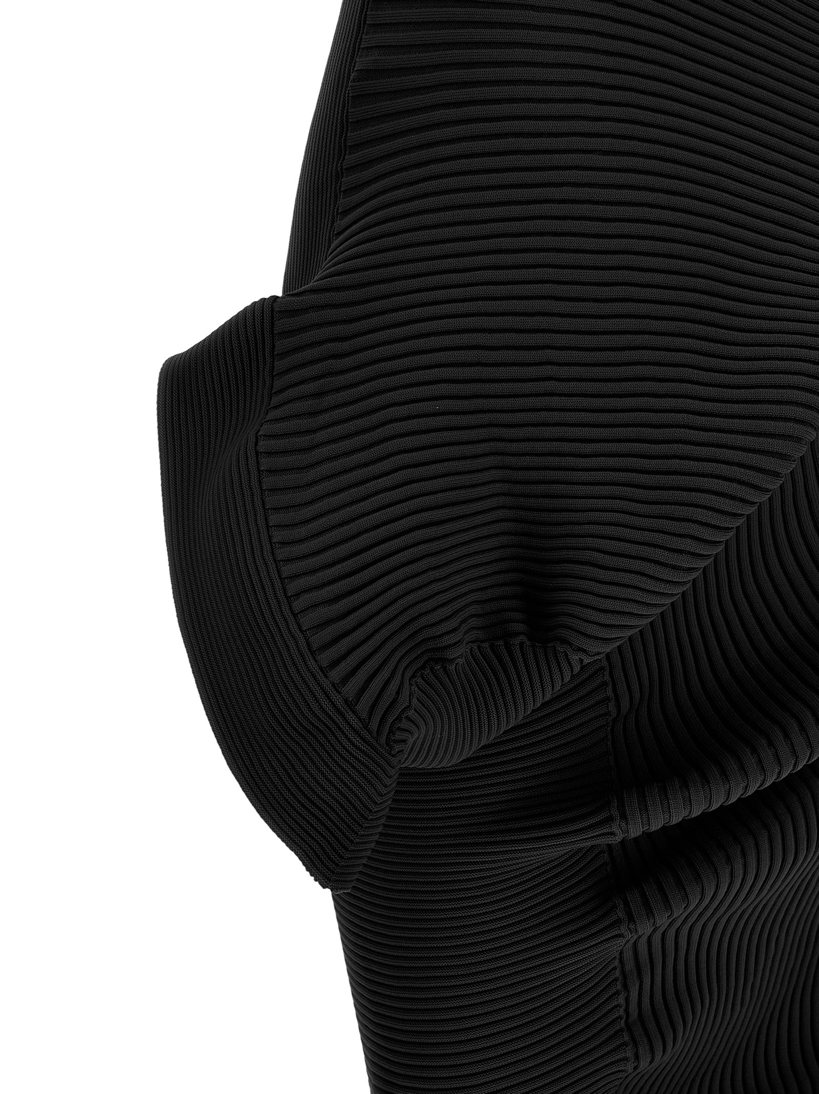 Issey Miyake Black Polyester Midi Women's Dress