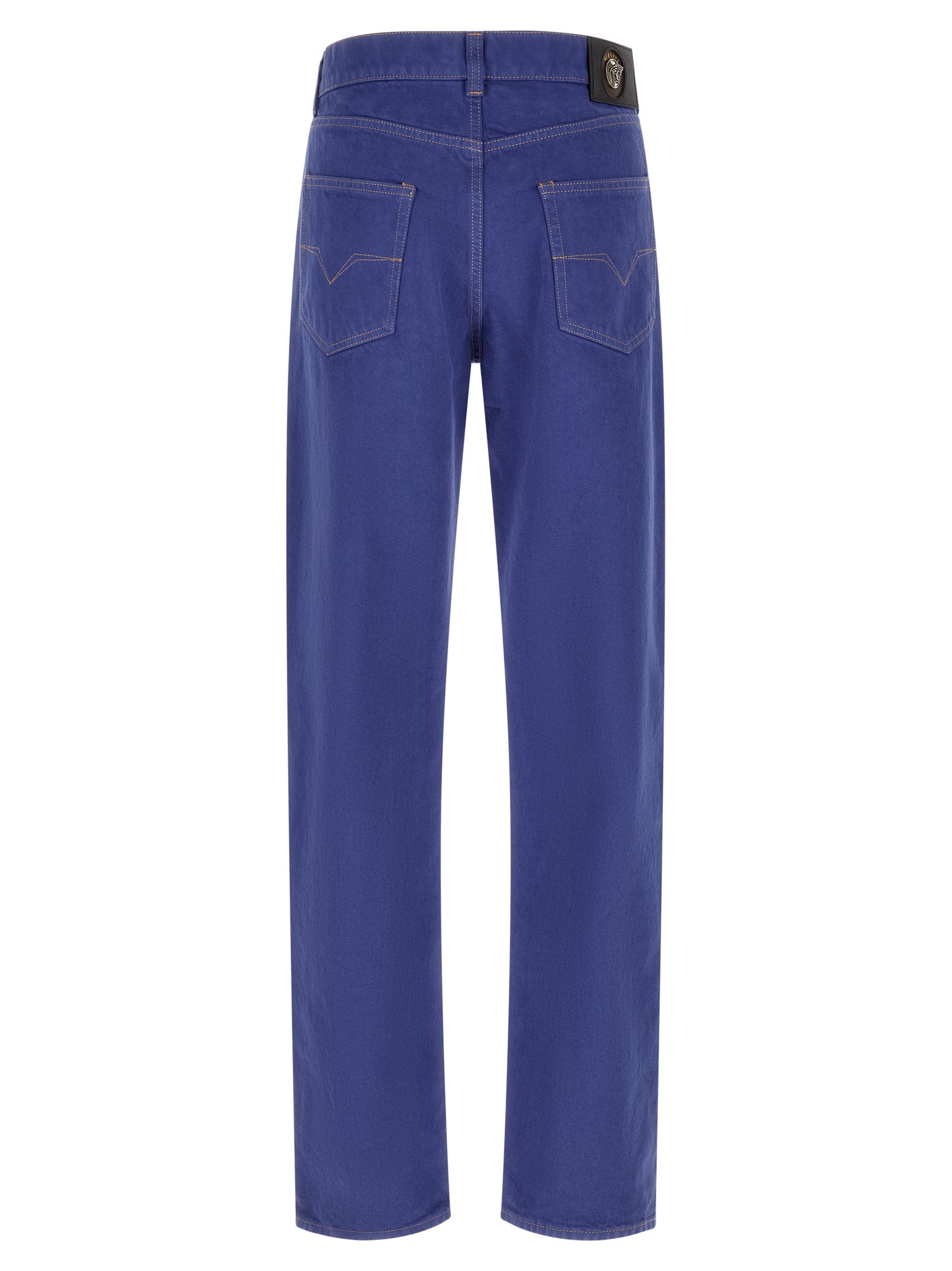 Versace Blue Cotton Straight-Leg Women's Jeans