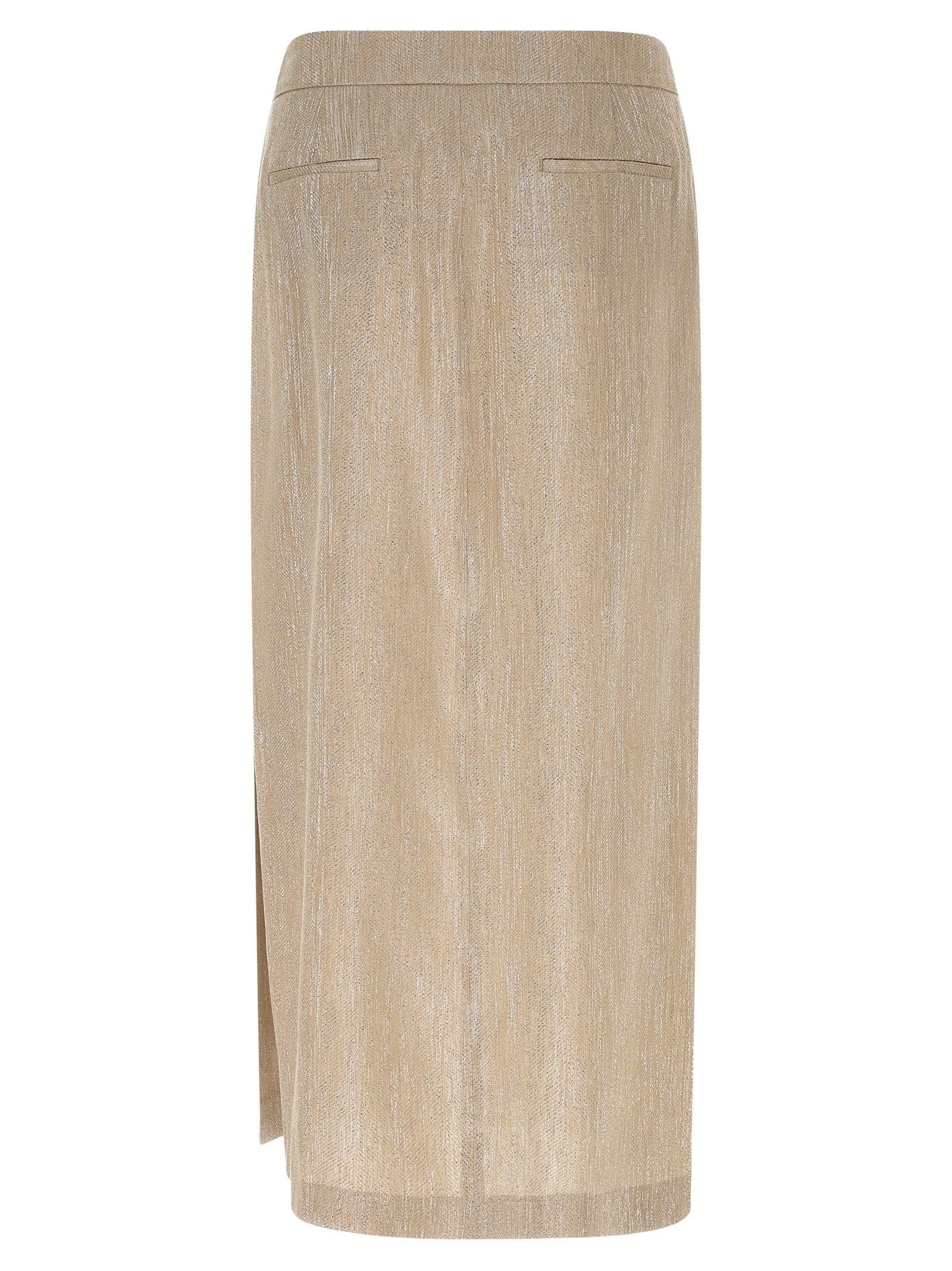 Peserico Beige Viscose Midi Women's Skirt