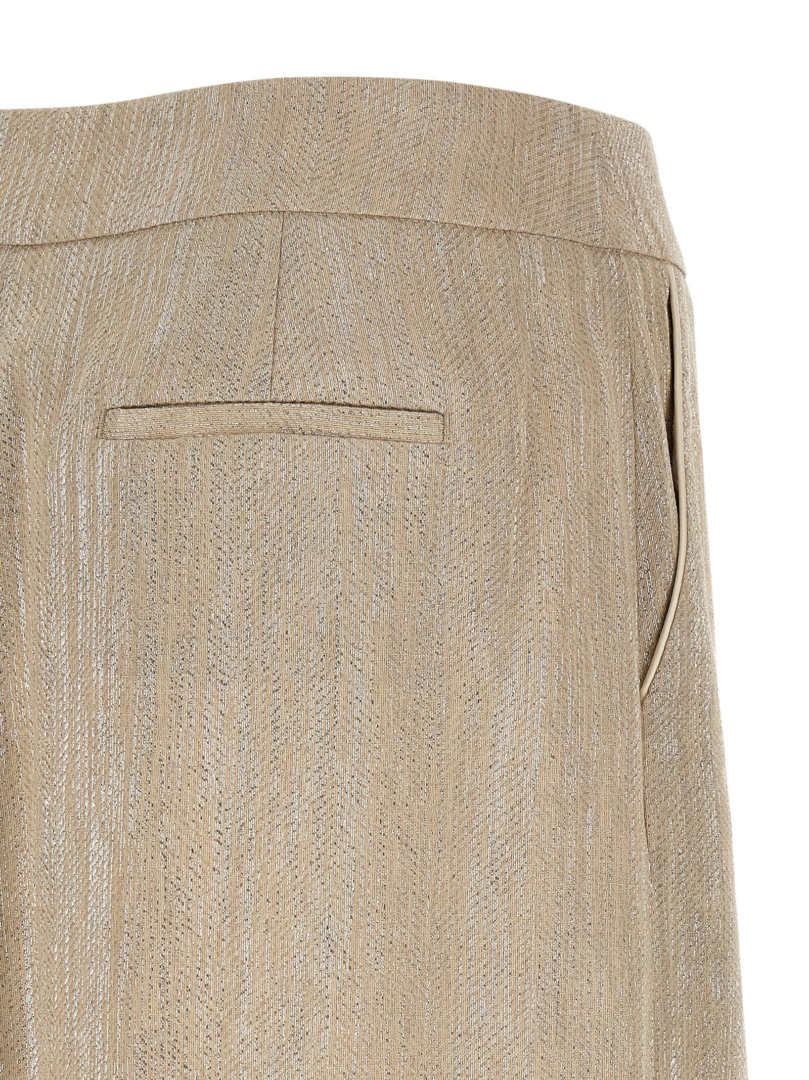 Peserico Beige Viscose Midi Women's Skirt