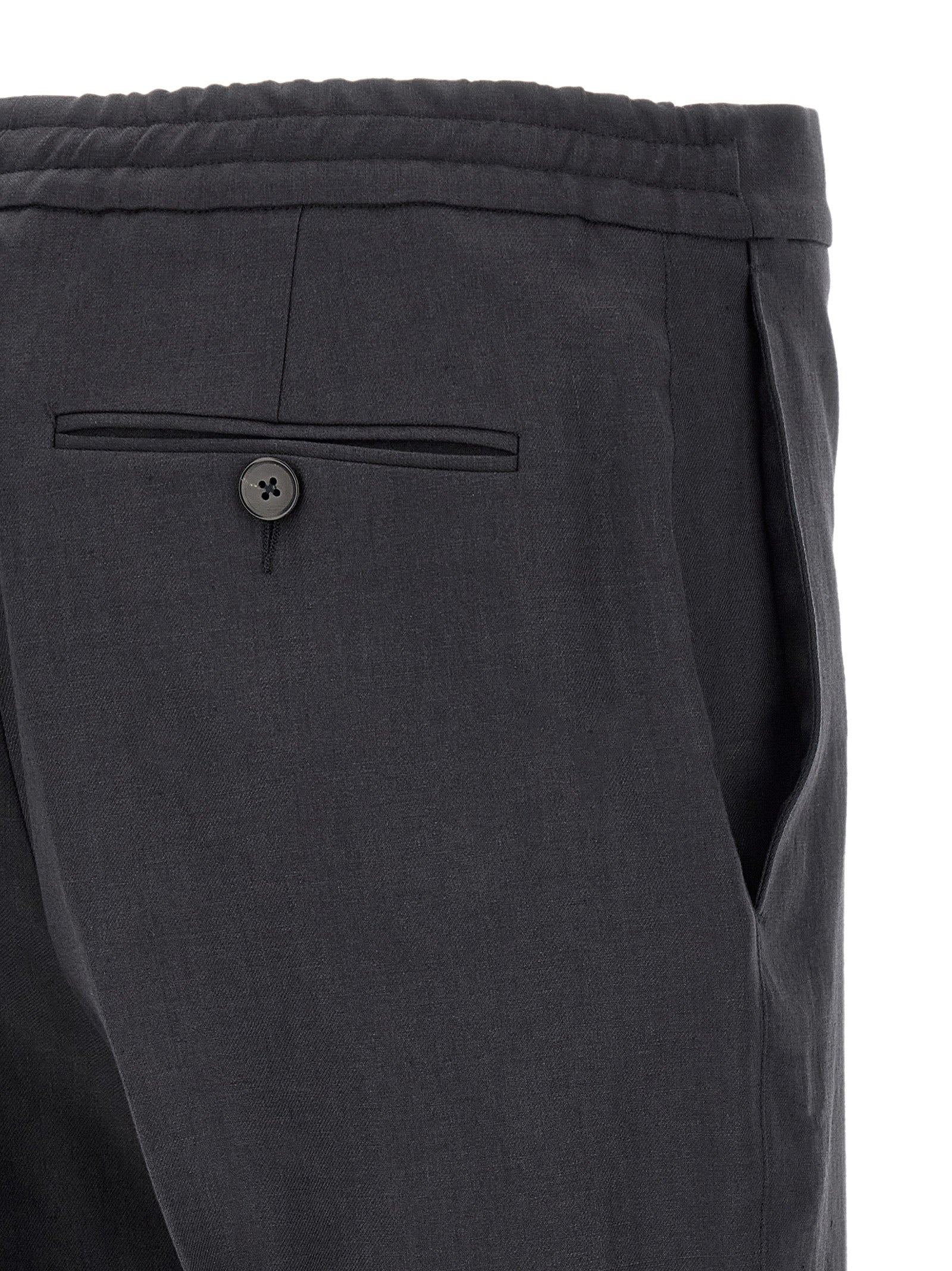 ZEGNA Blue Linen Dress Men's Pants