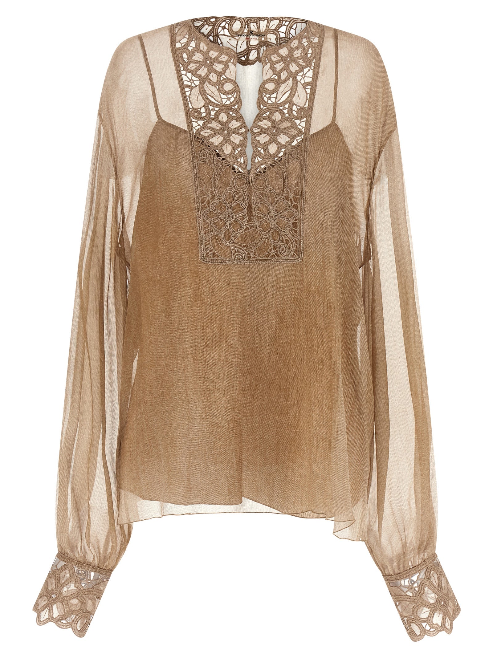 Ermanno Scervino Beige Silk Women's Blouse