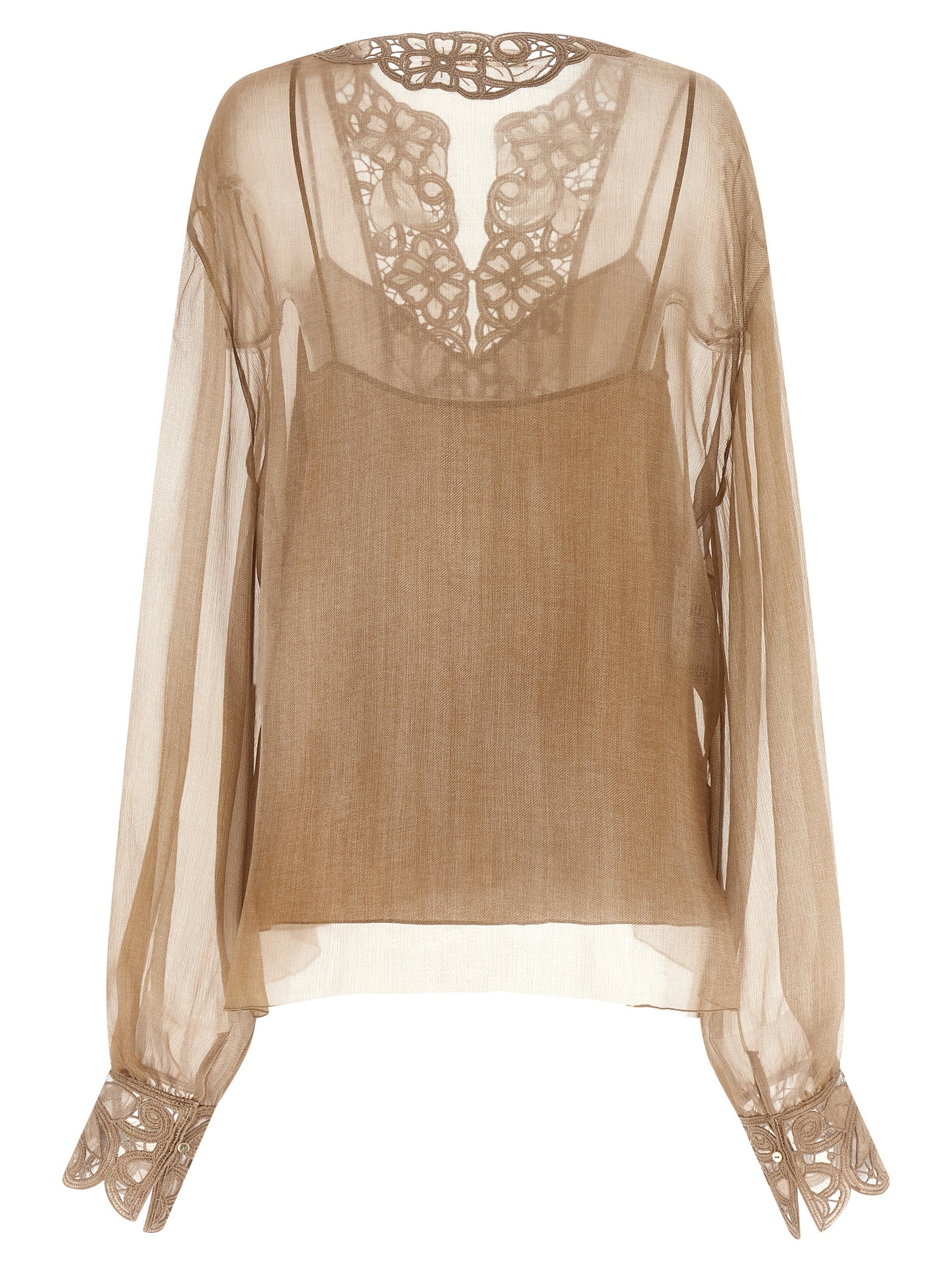 Ermanno Scervino Beige Silk Women's Blouse
