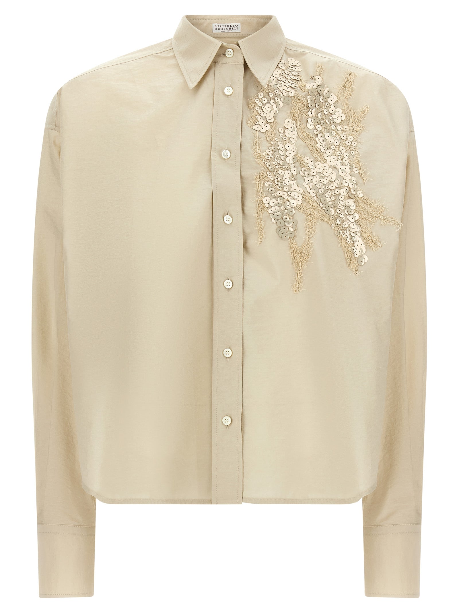 Brunello Cucinelli Beige Cotton Women's Blouse
