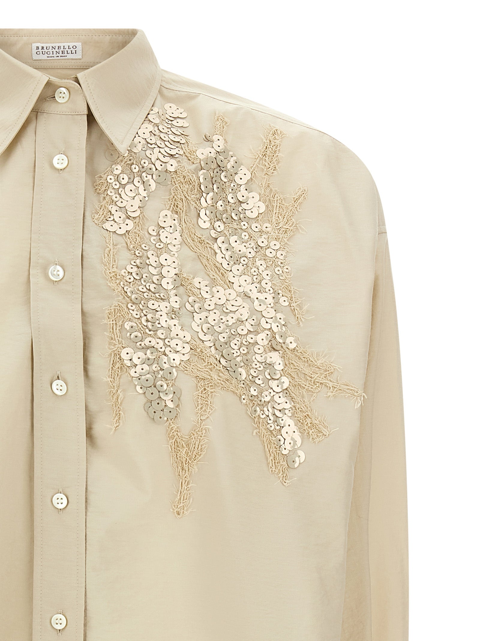 Brunello Cucinelli Beige Cotton Women's Blouse