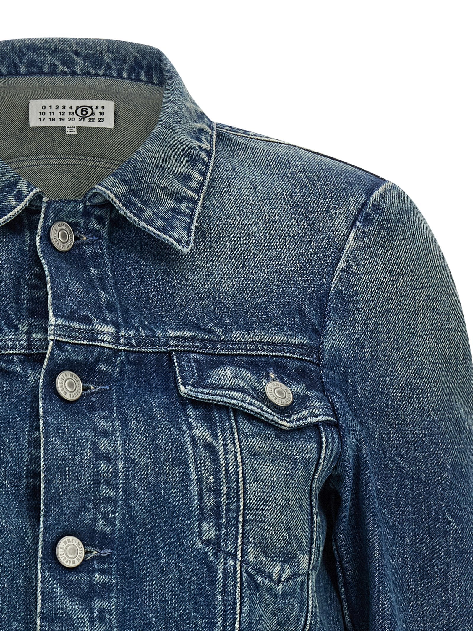 MM6 Maison Margiela Blue Cotton Denim Women's Jacket