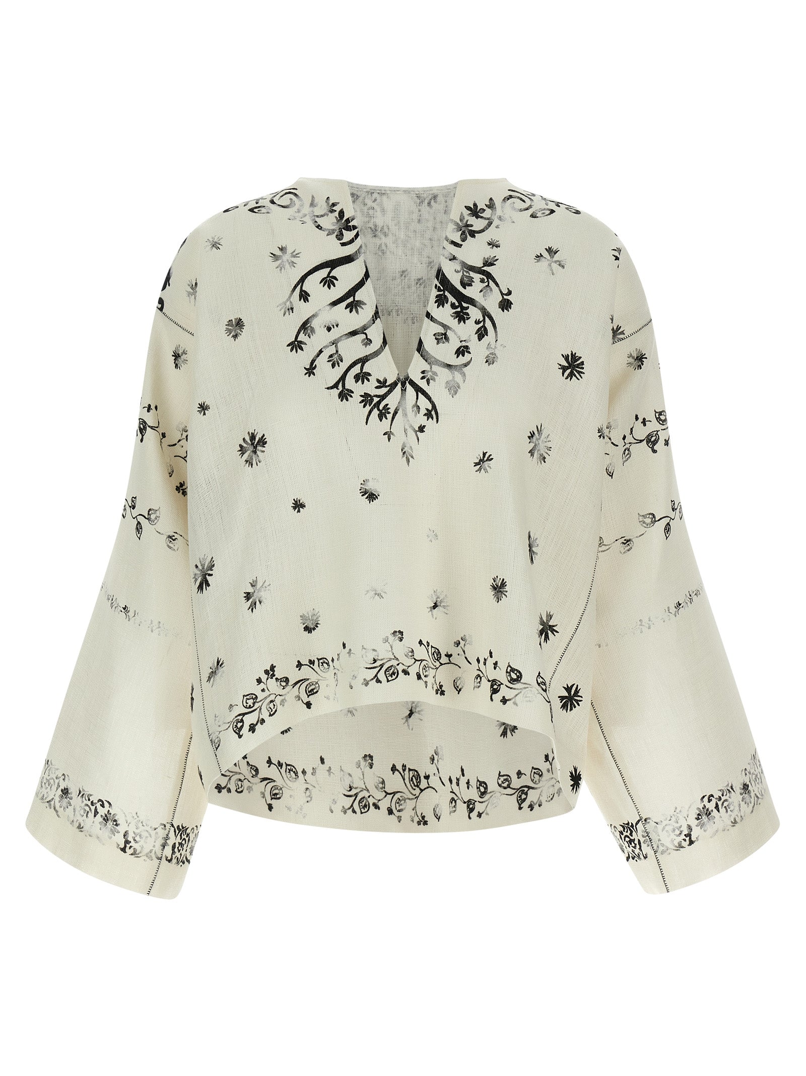 Alberta Ferretti Bicolor Linen Women's Blouse