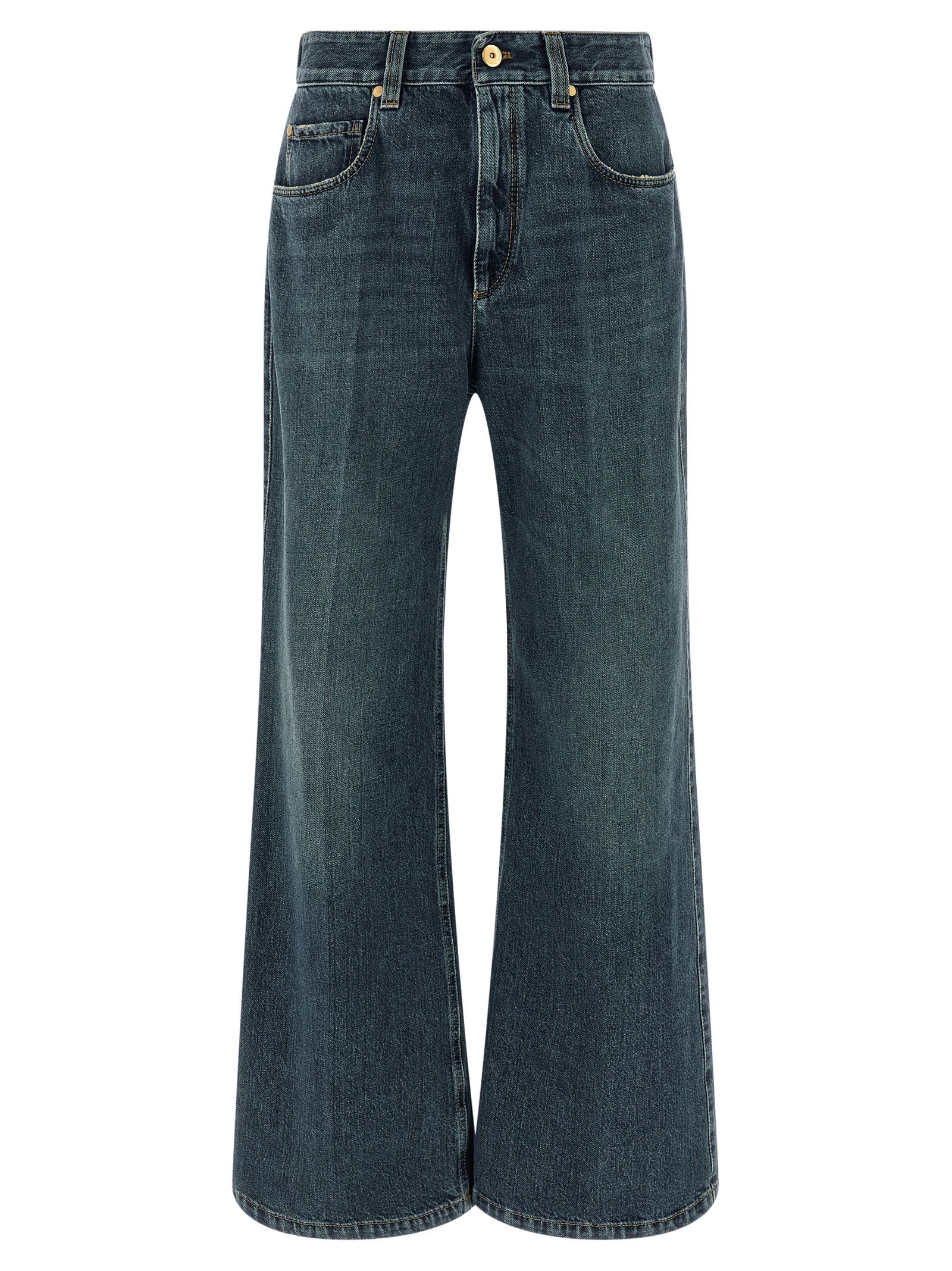 Brunello Cucinelli Blue Cotton Flared Women's Jeans