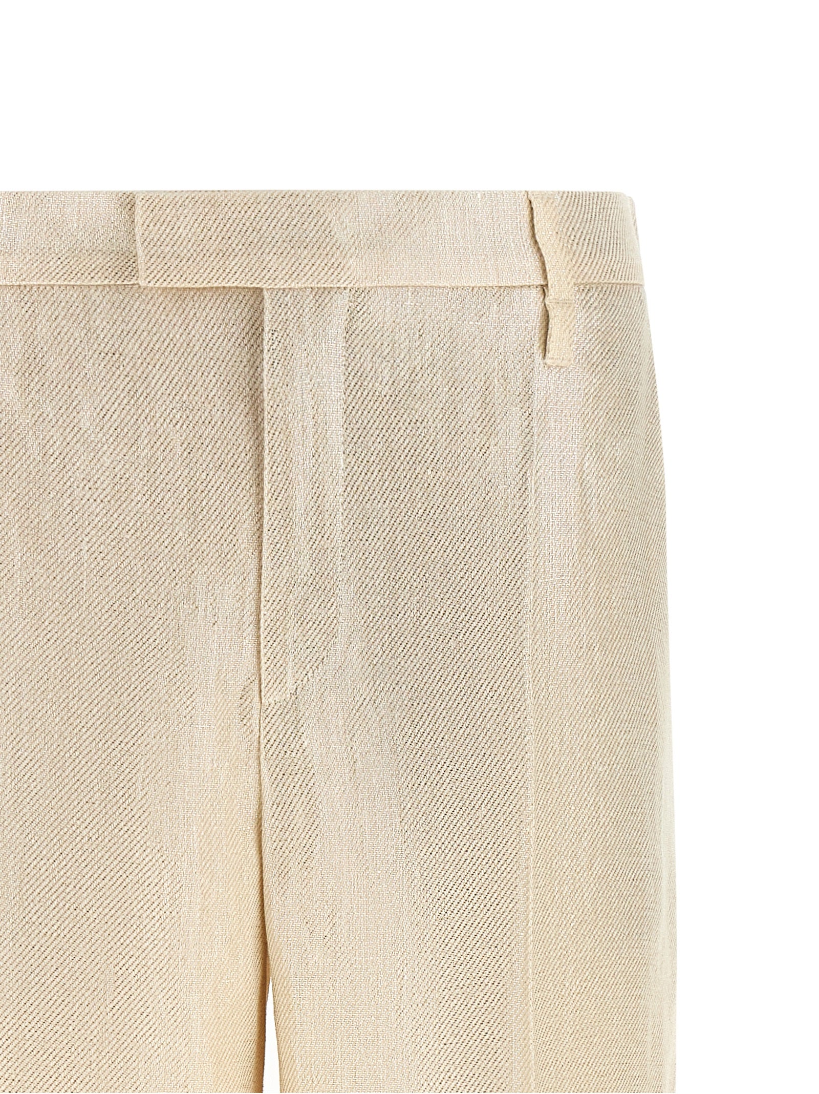 Brunello Cucinelli Gold Linen Casual Women's Pants