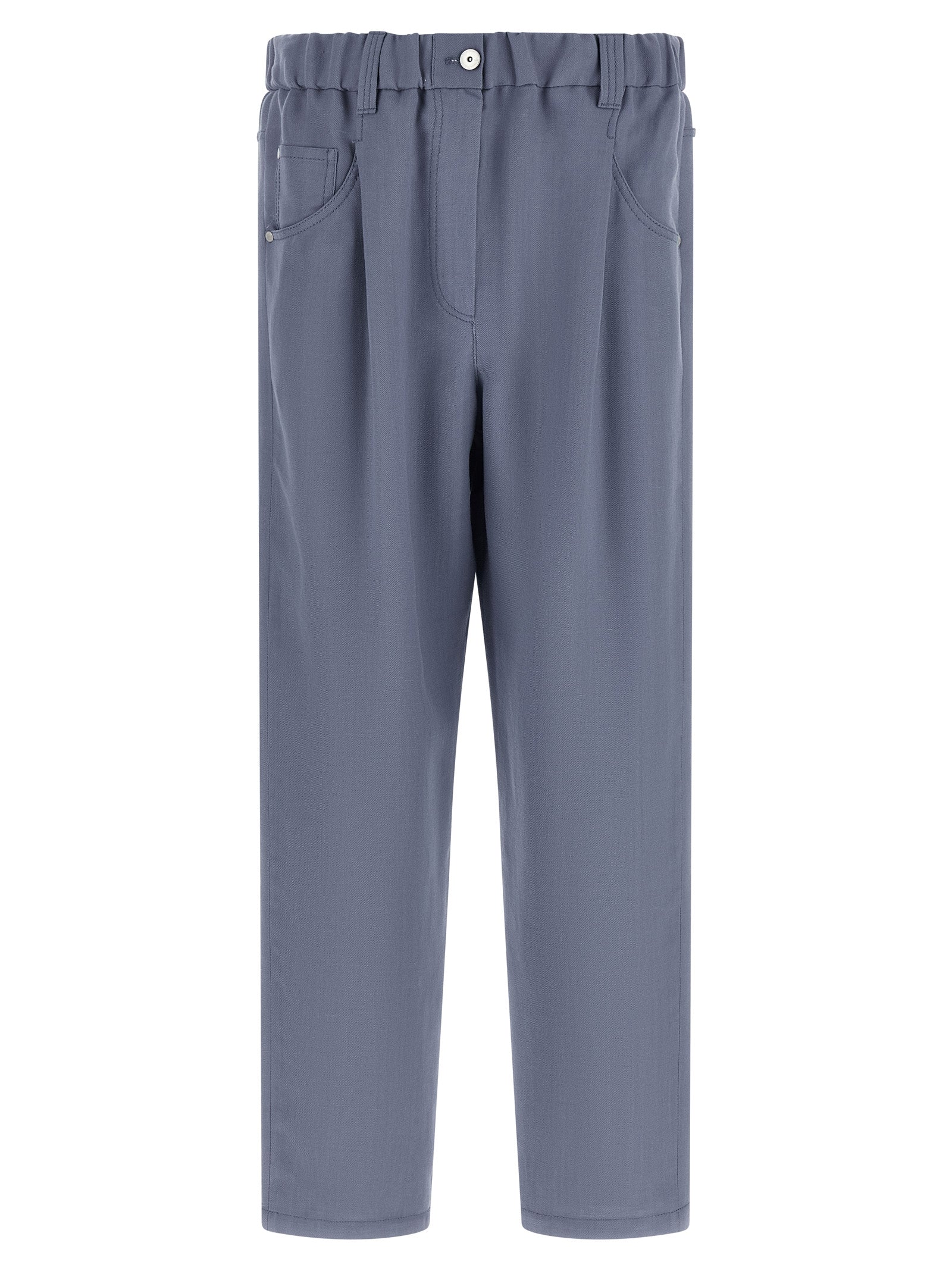 Brunello Cucinelli Blue Viscose Casual Women's Pants