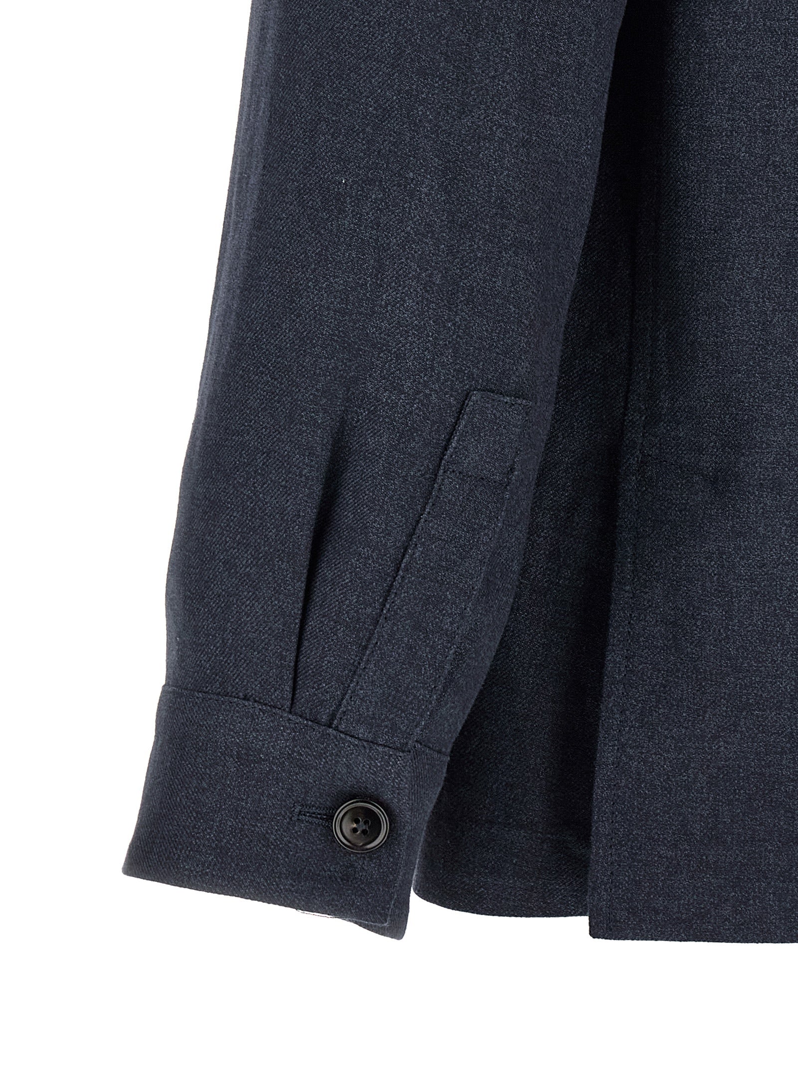 ZEGNA Blue Linen Full-Length Men's Jacket