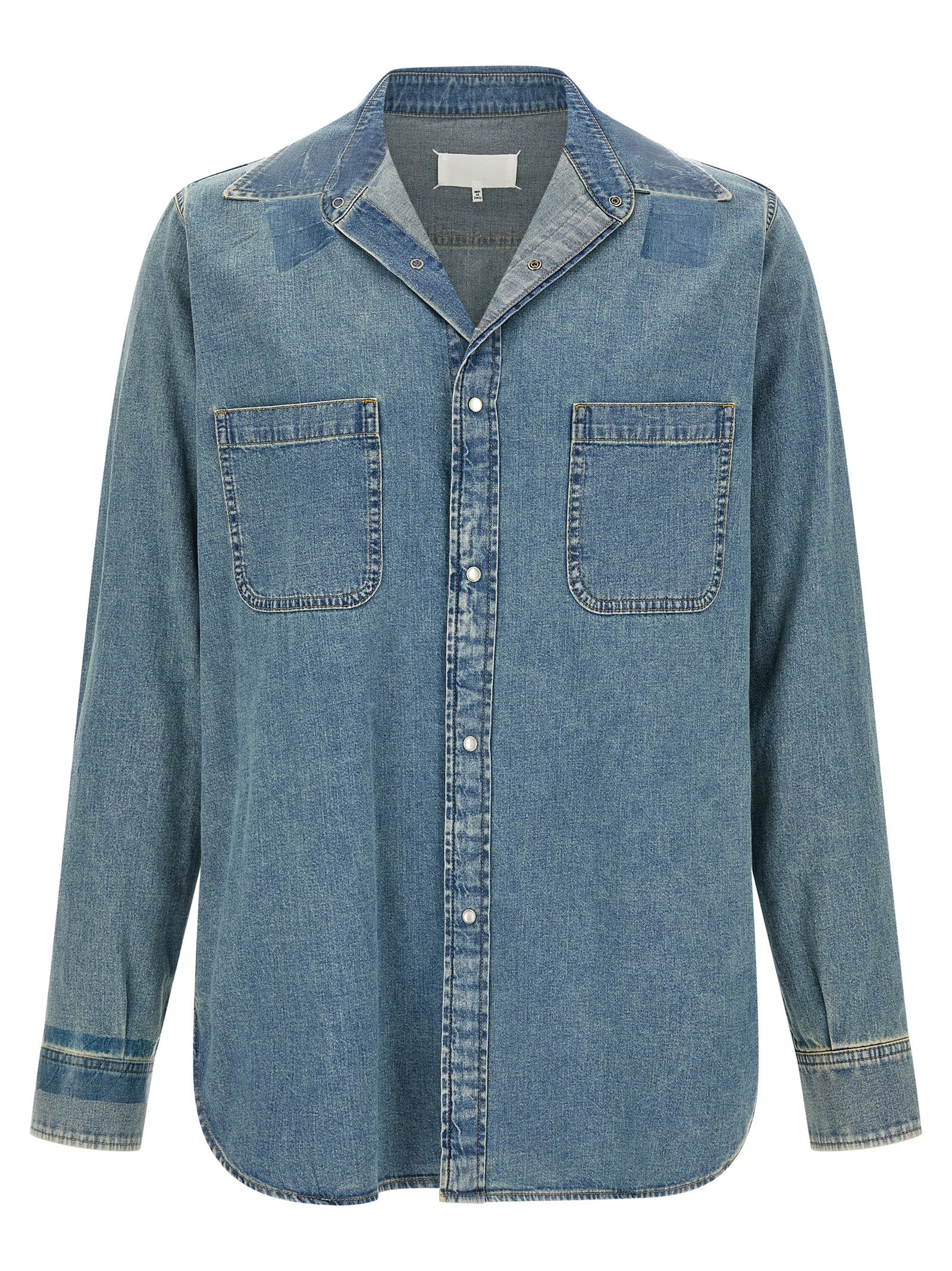 Maison Margiela Blue Cotton Men's Blouse