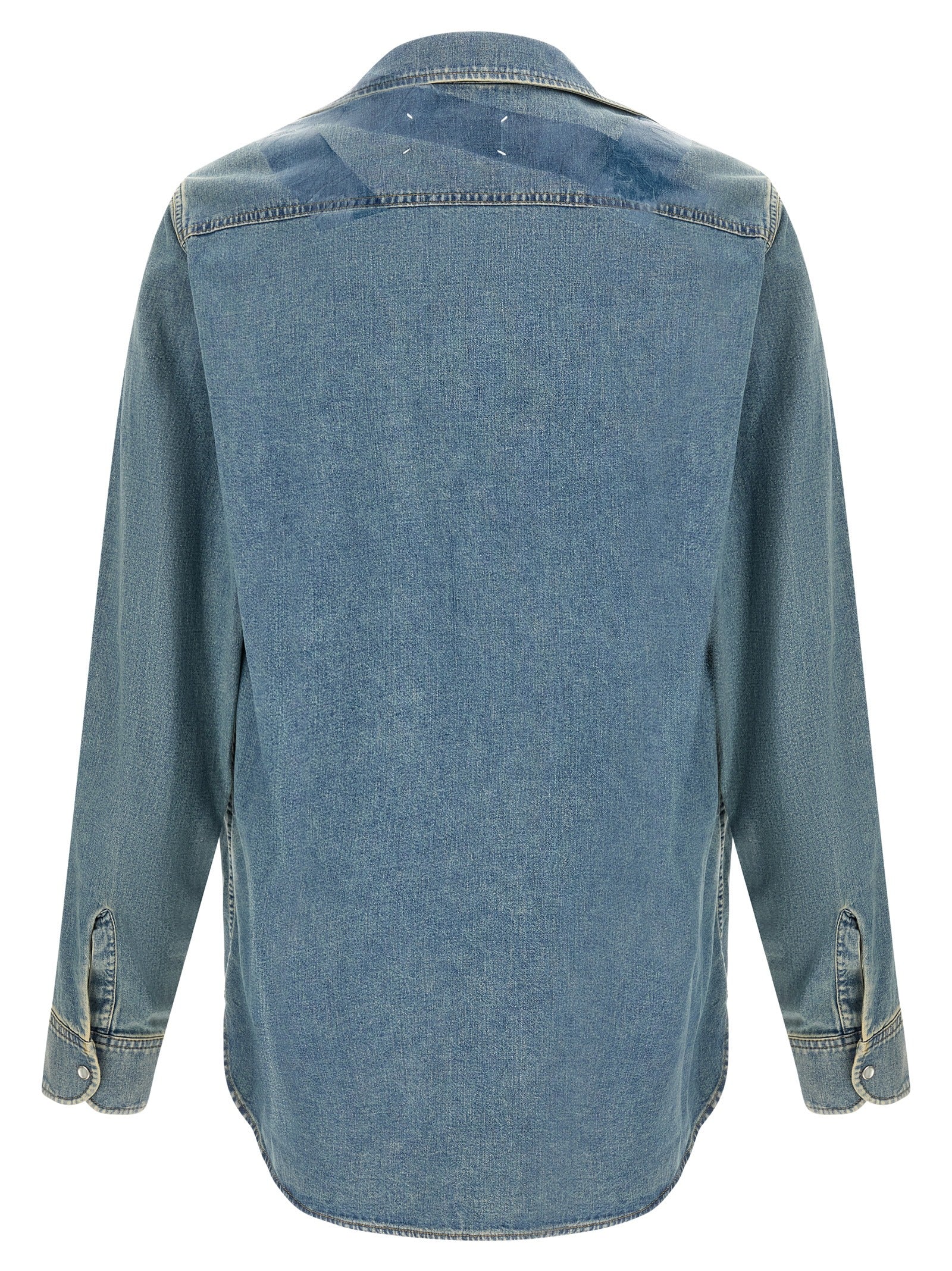 Maison Margiela Blue Cotton Men's Blouse