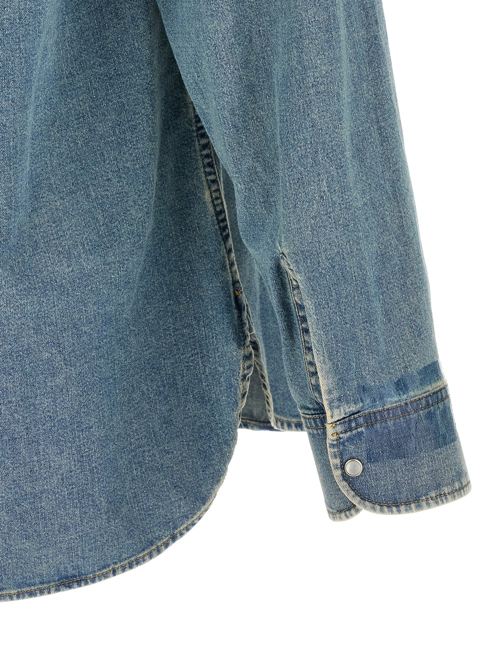 Maison Margiela Blue Cotton Men's Blouse