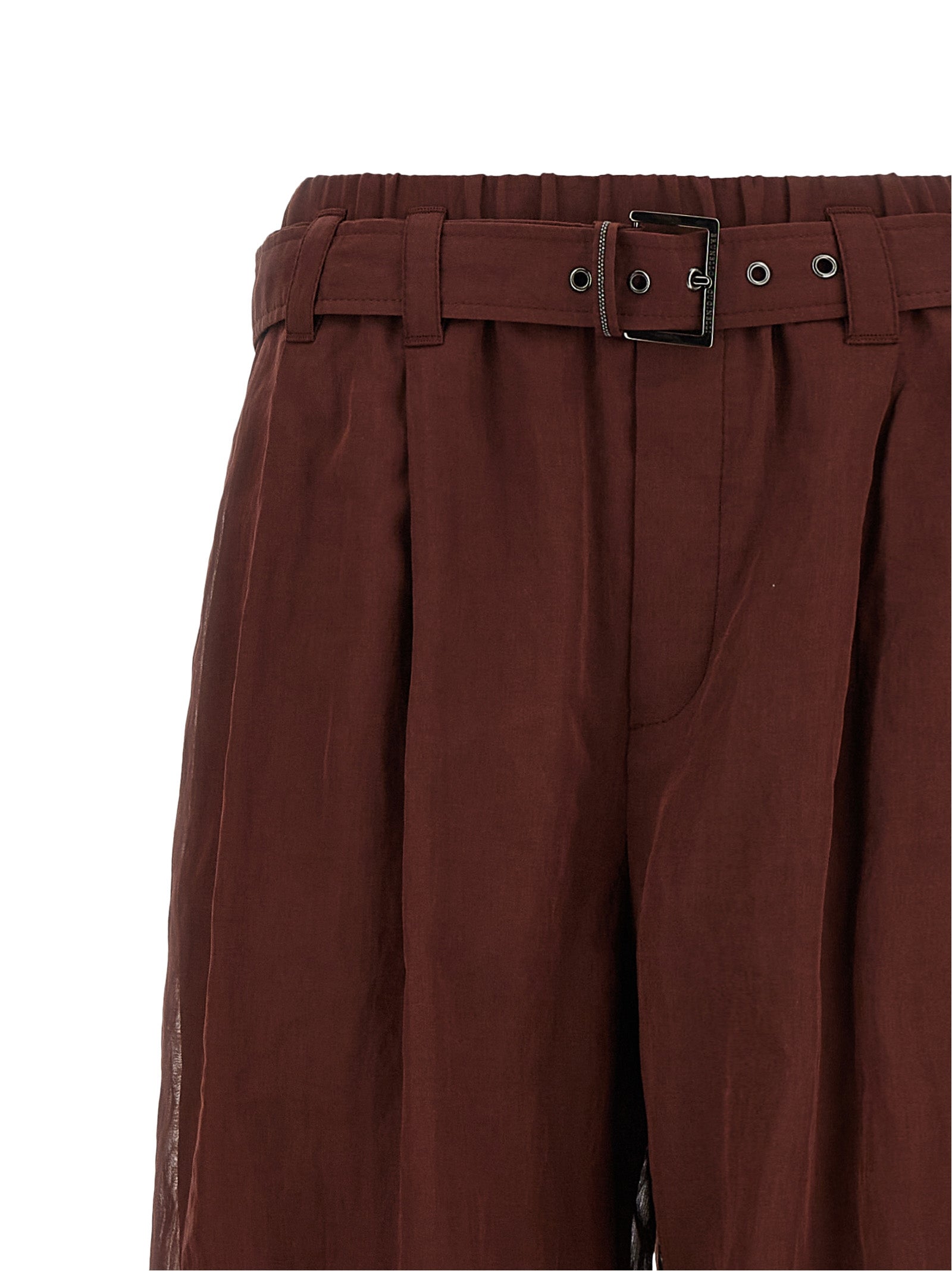 Brunello Cucinelli Bordeaux Cotton Flared Women's Pants