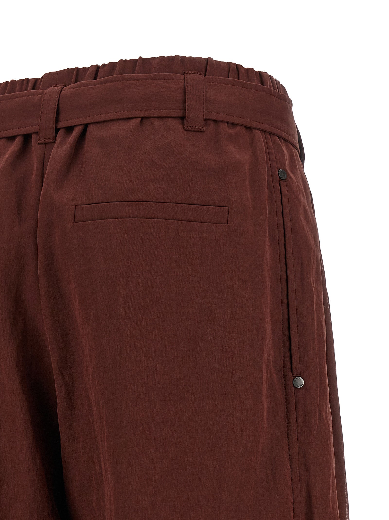 Brunello Cucinelli Bordeaux Cotton Flared Women's Pants