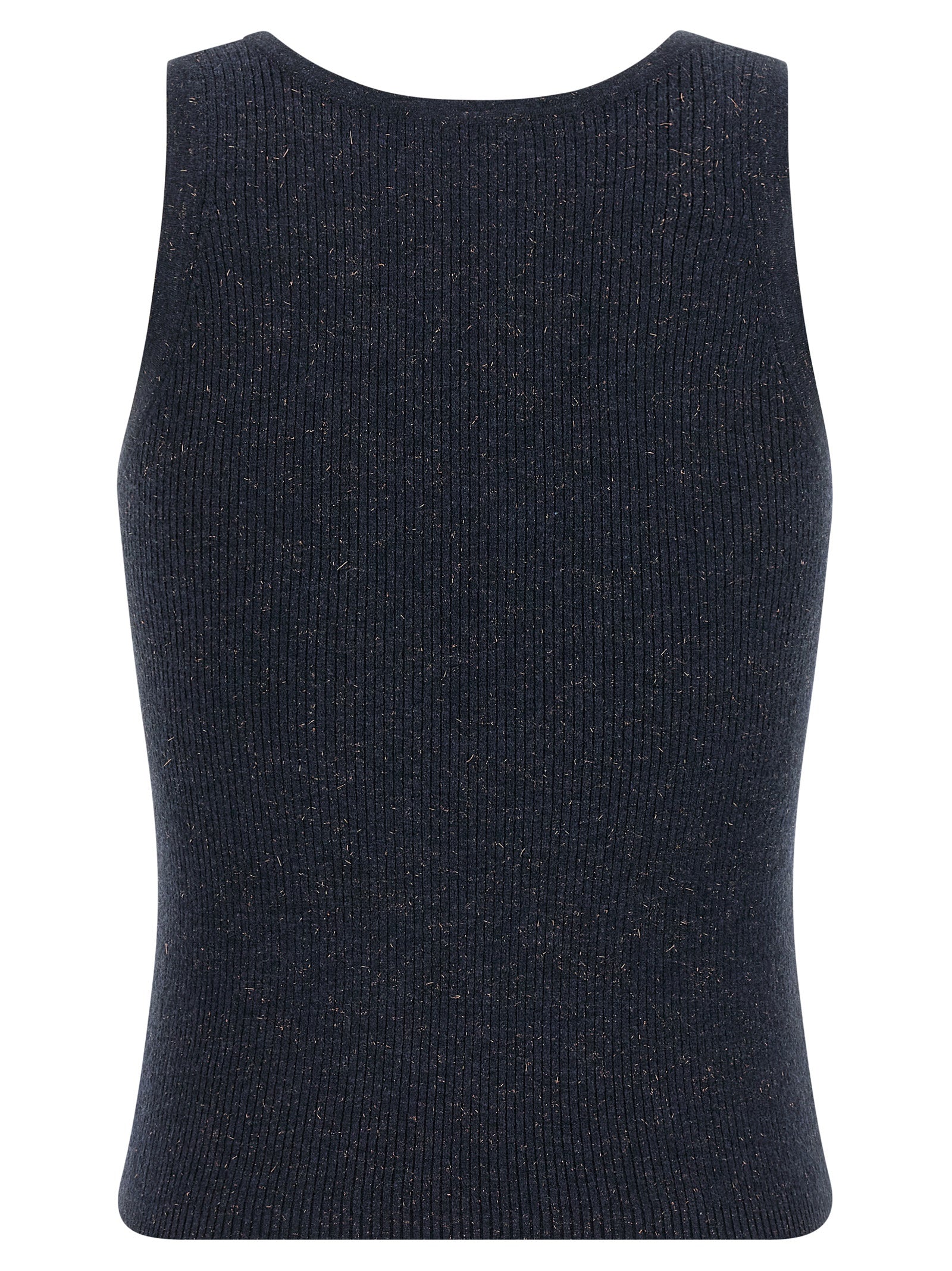 Brunello Cucinelli Blue Cashmere Sleeveles Women's T-Shirt
