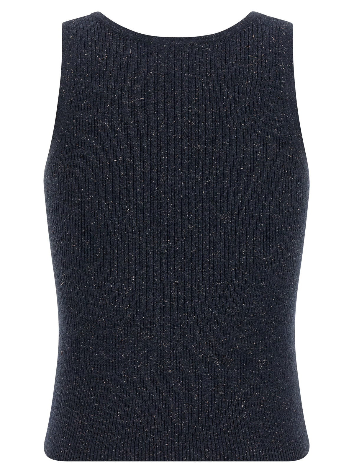 Brunello Cucinelli Blue Cashmere Sleeveles Women's T-Shirt