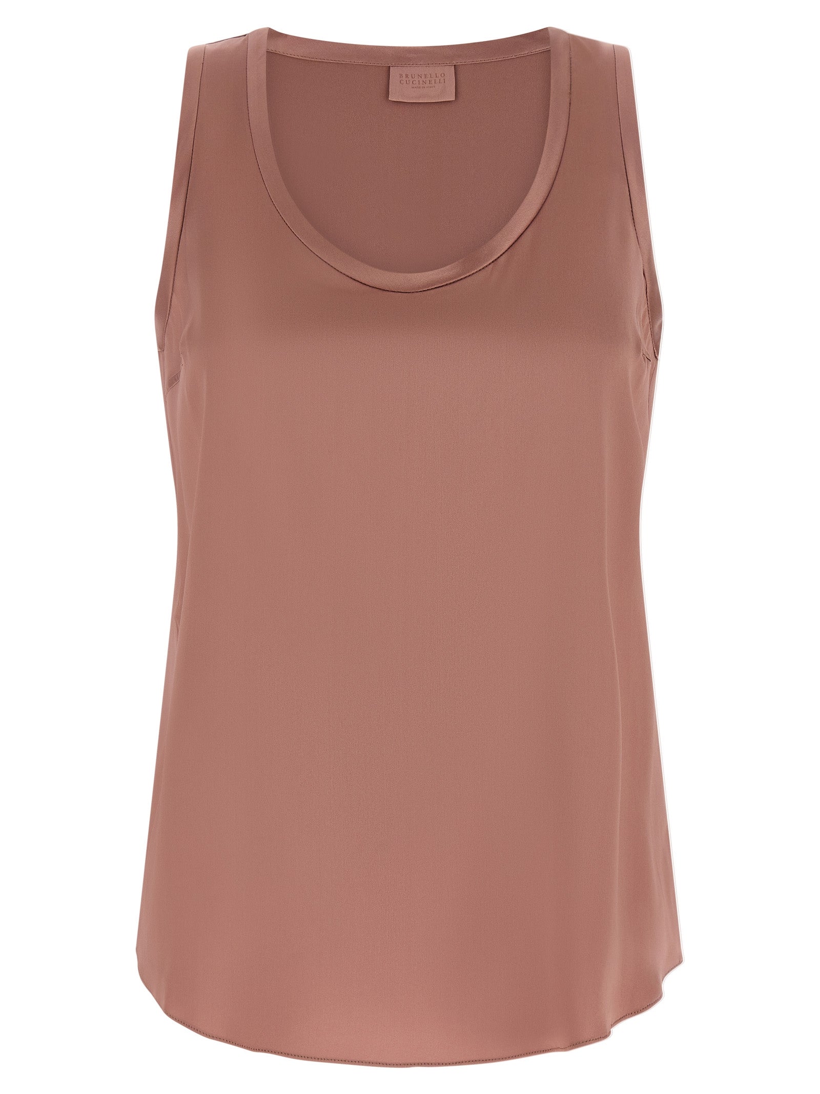 Brunello Cucinelli Multicolor Silk Sleeveles Women's T-Shirt