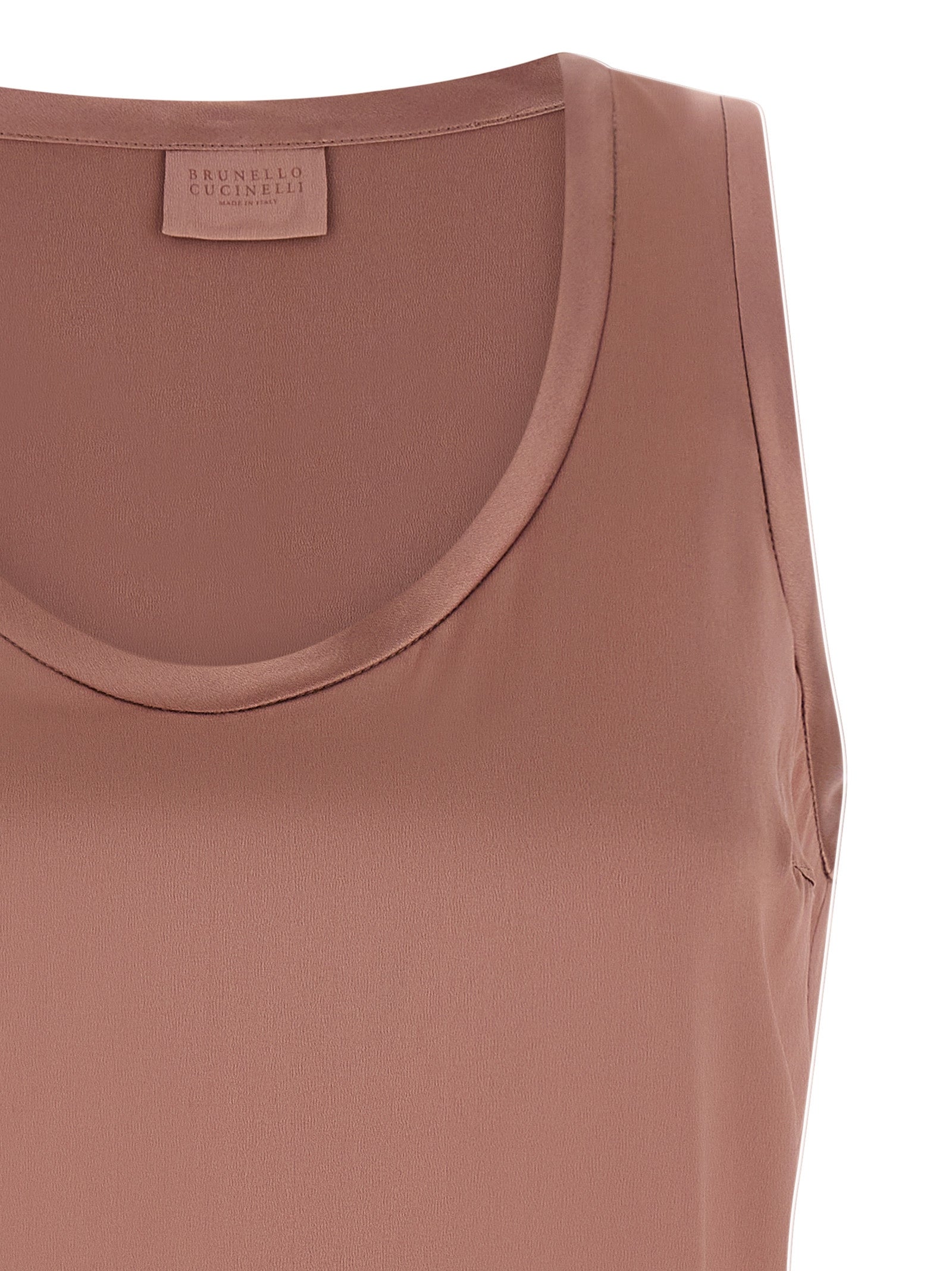 Brunello Cucinelli Multicolor Silk Sleeveles Women's T-Shirt