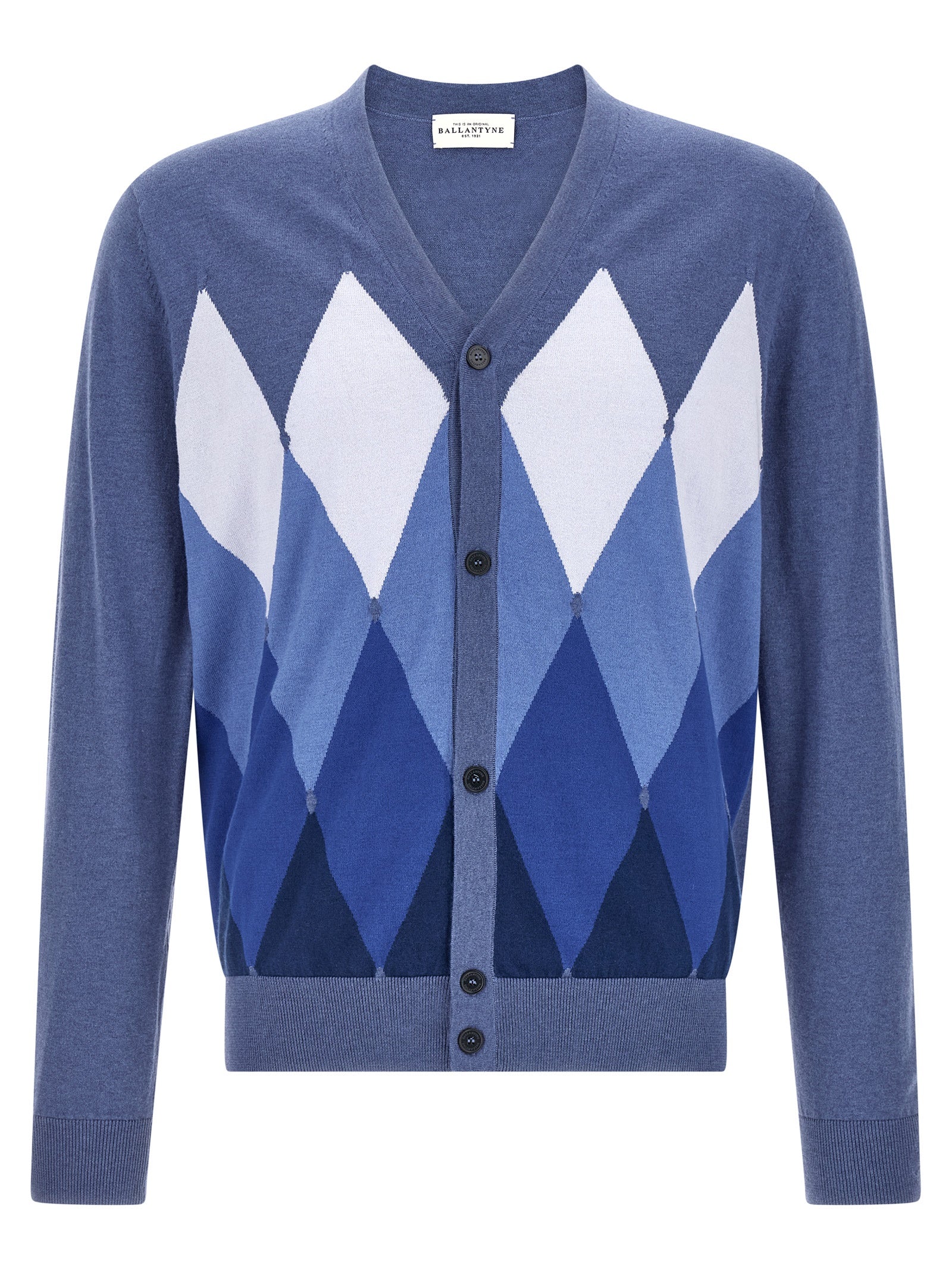 Ballantyne Blue Cotton Men's Cardigan
