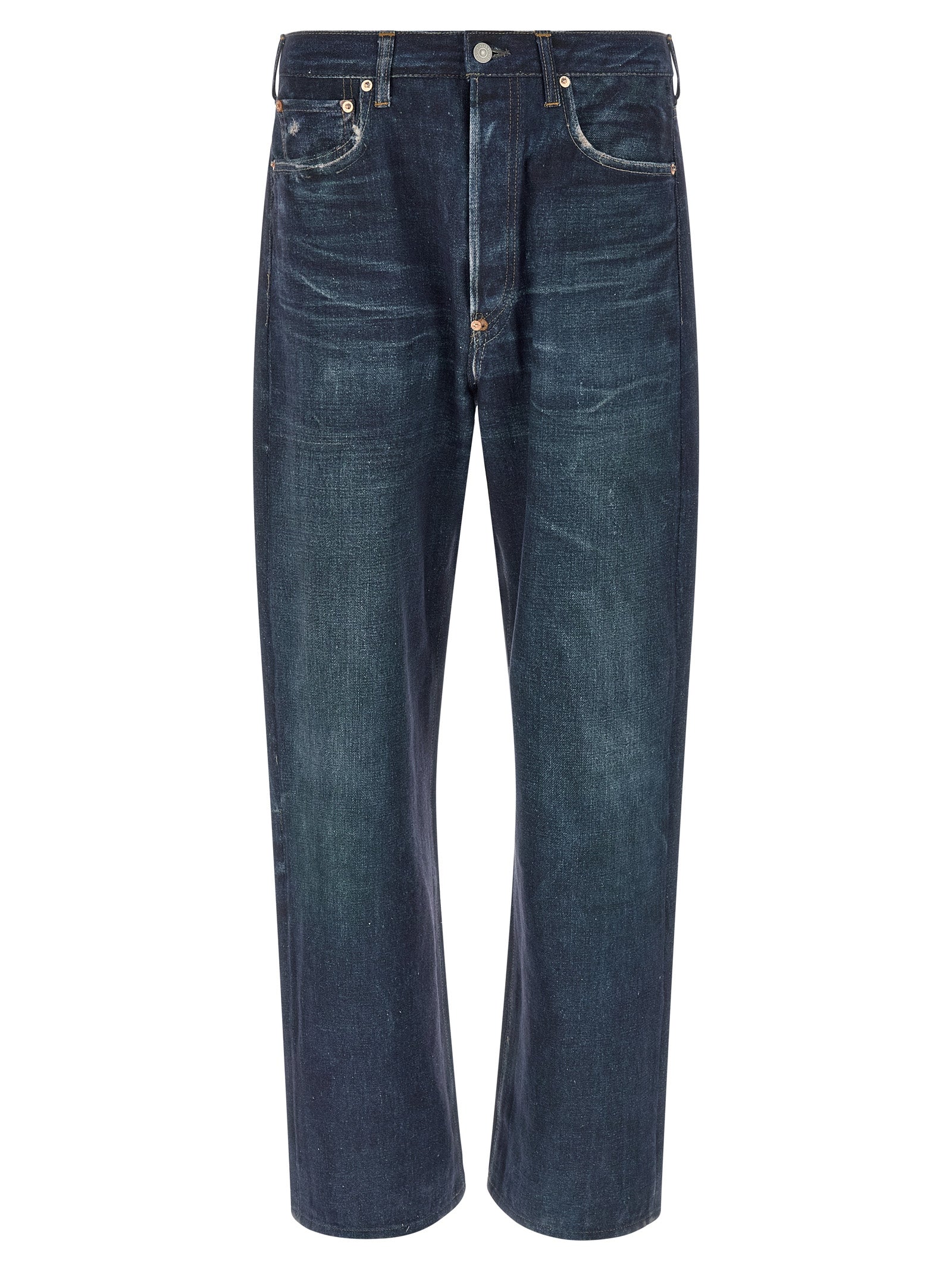 Junya Watanabe Blue Linen Jeans Men's Denim