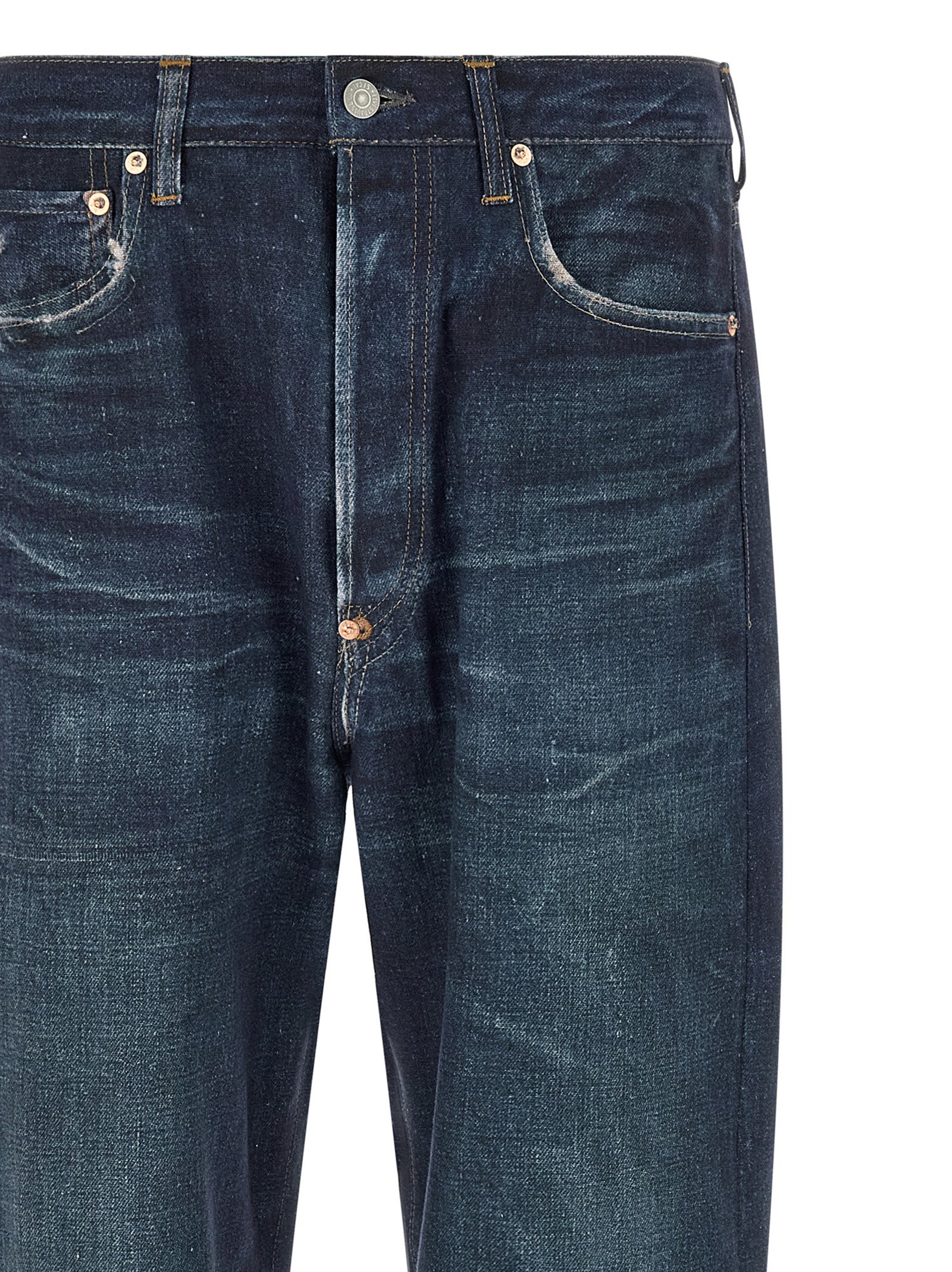 Junya Watanabe Blue Linen Jeans Men's Denim