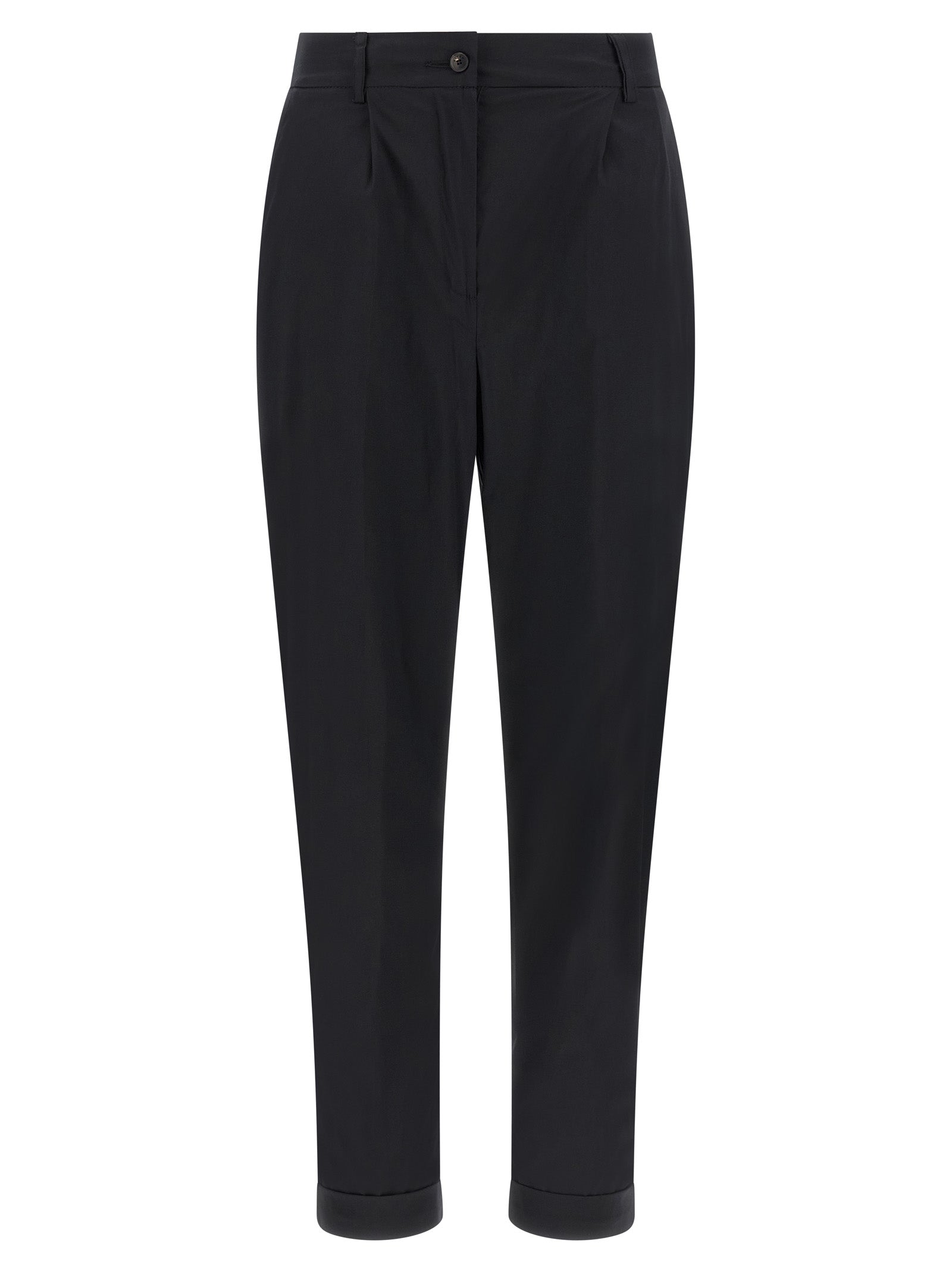 Kiton Black Cotton Casual Women's Pants