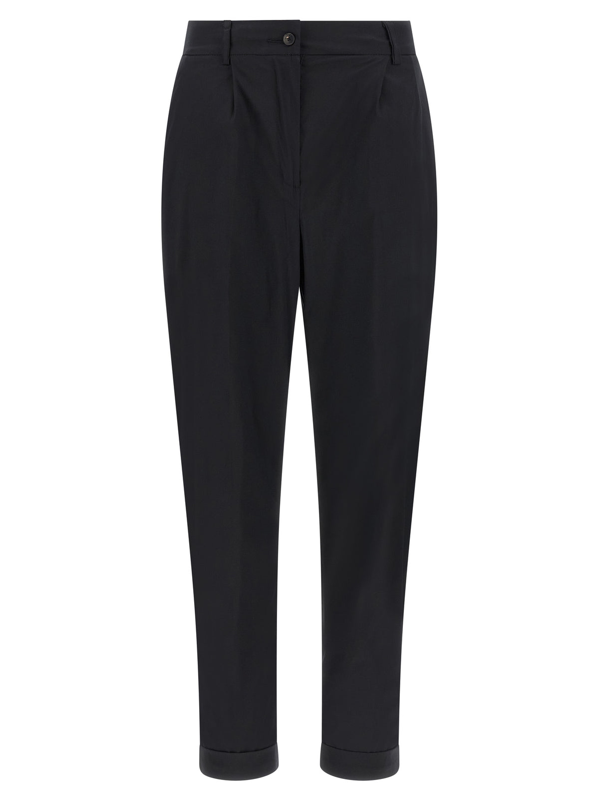Kiton Black Cotton Casual Women's Pants