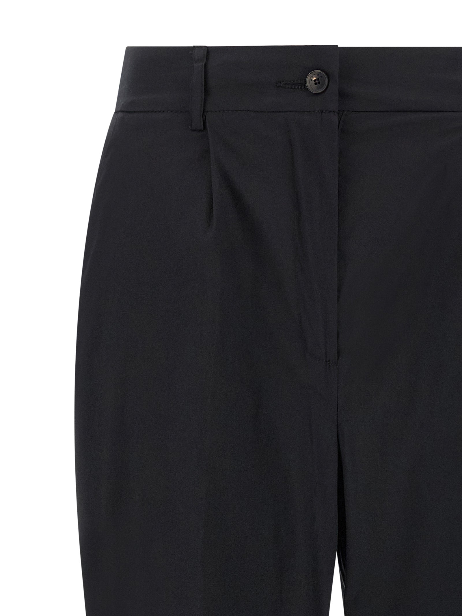 Kiton Black Cotton Casual Women's Pants