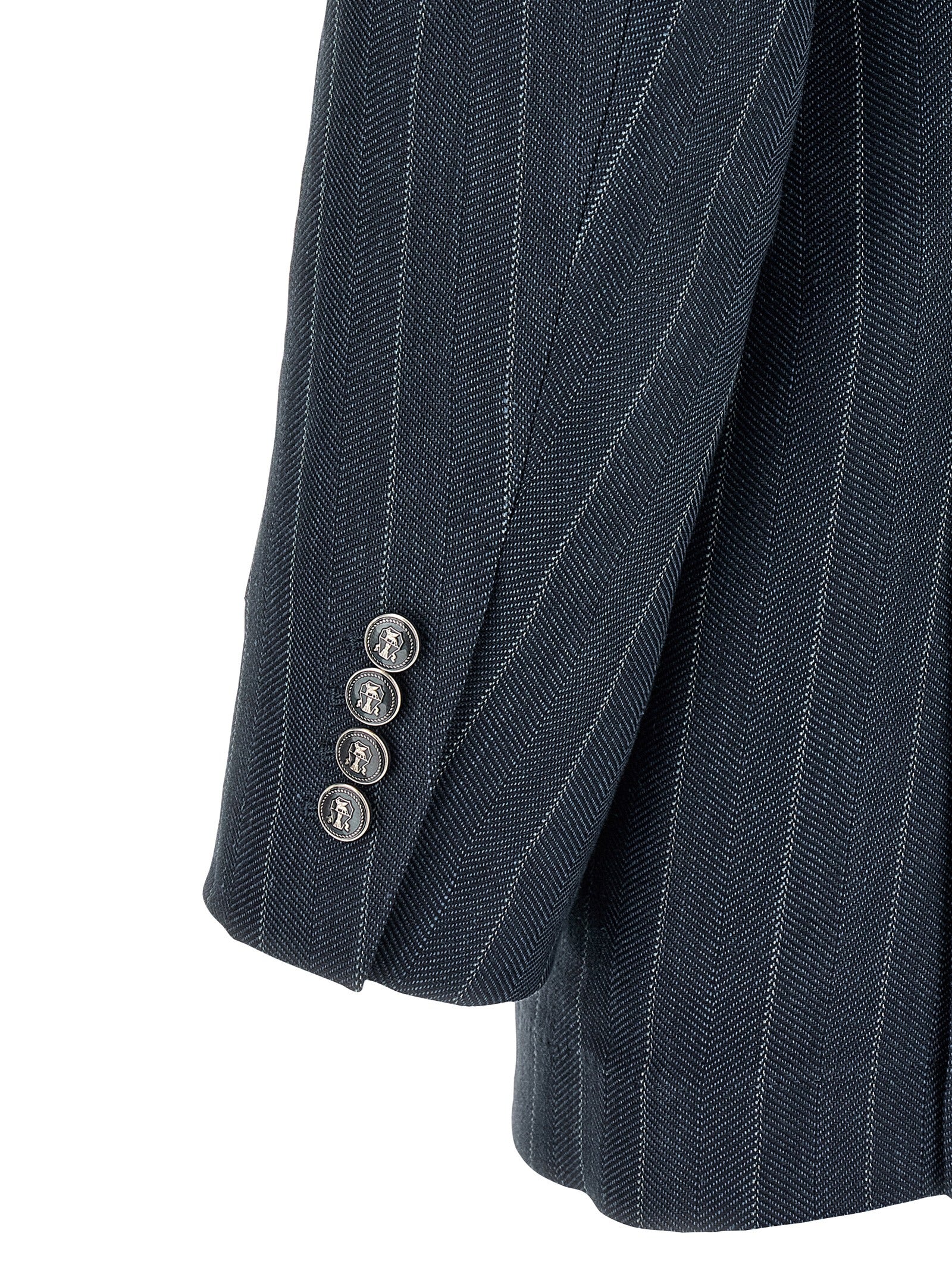Brunello Cucinelli Blue Hemp Men's Blazer