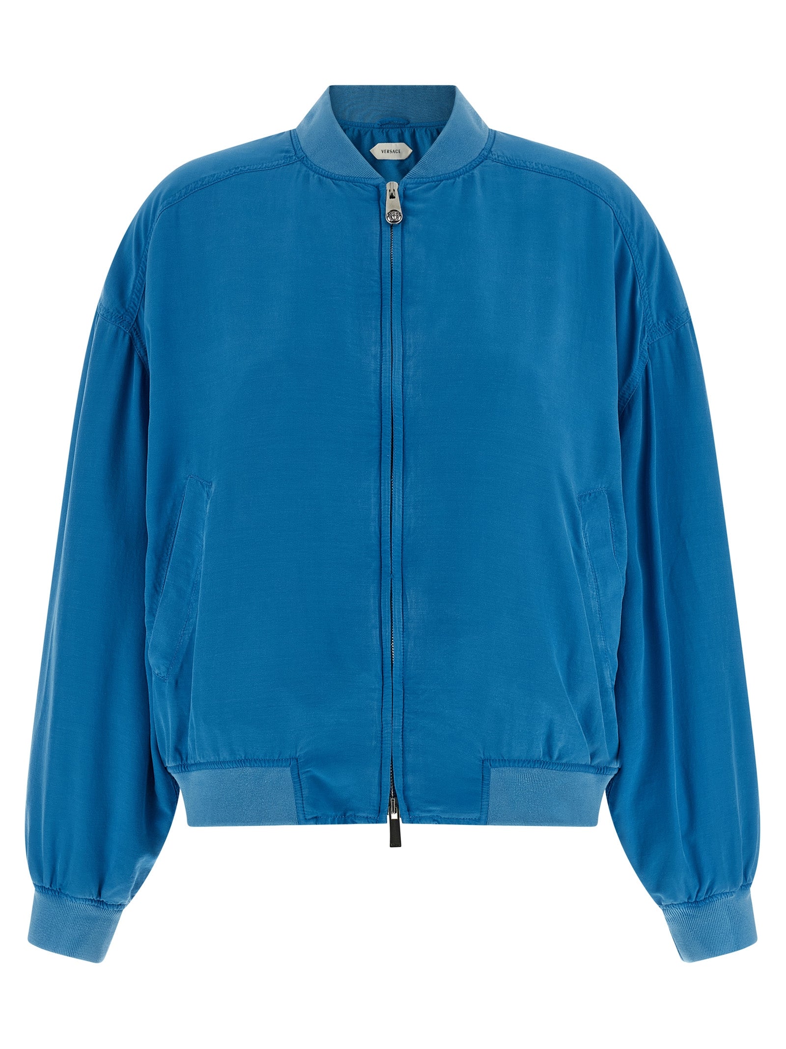 Versace Blue Silk Women's Bomber