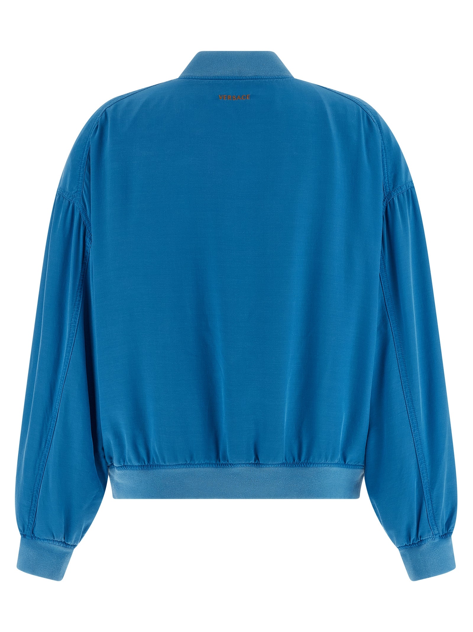 Versace Blue Silk Women's Bomber