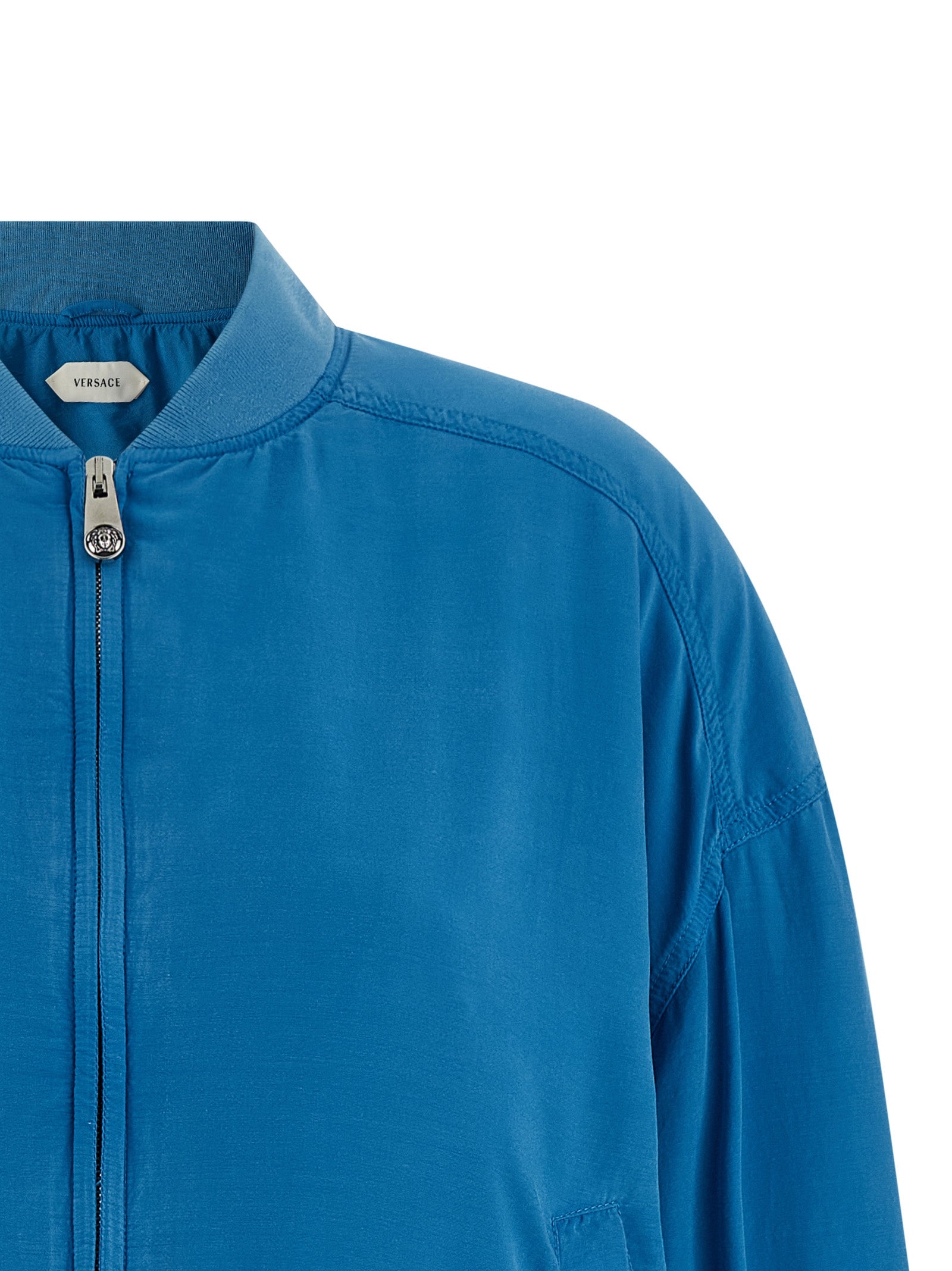 Versace Blue Silk Women's Bomber