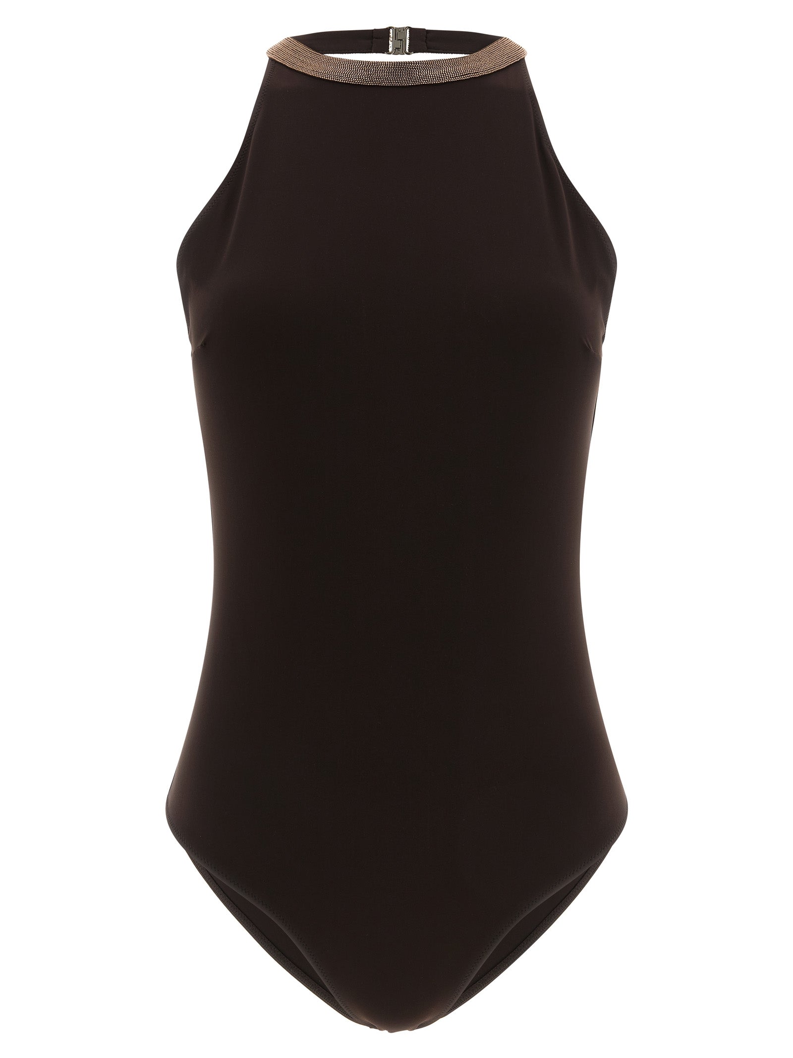 Brunello Cucinelli Brown Polyamide One-Piece Women's Swimsuit