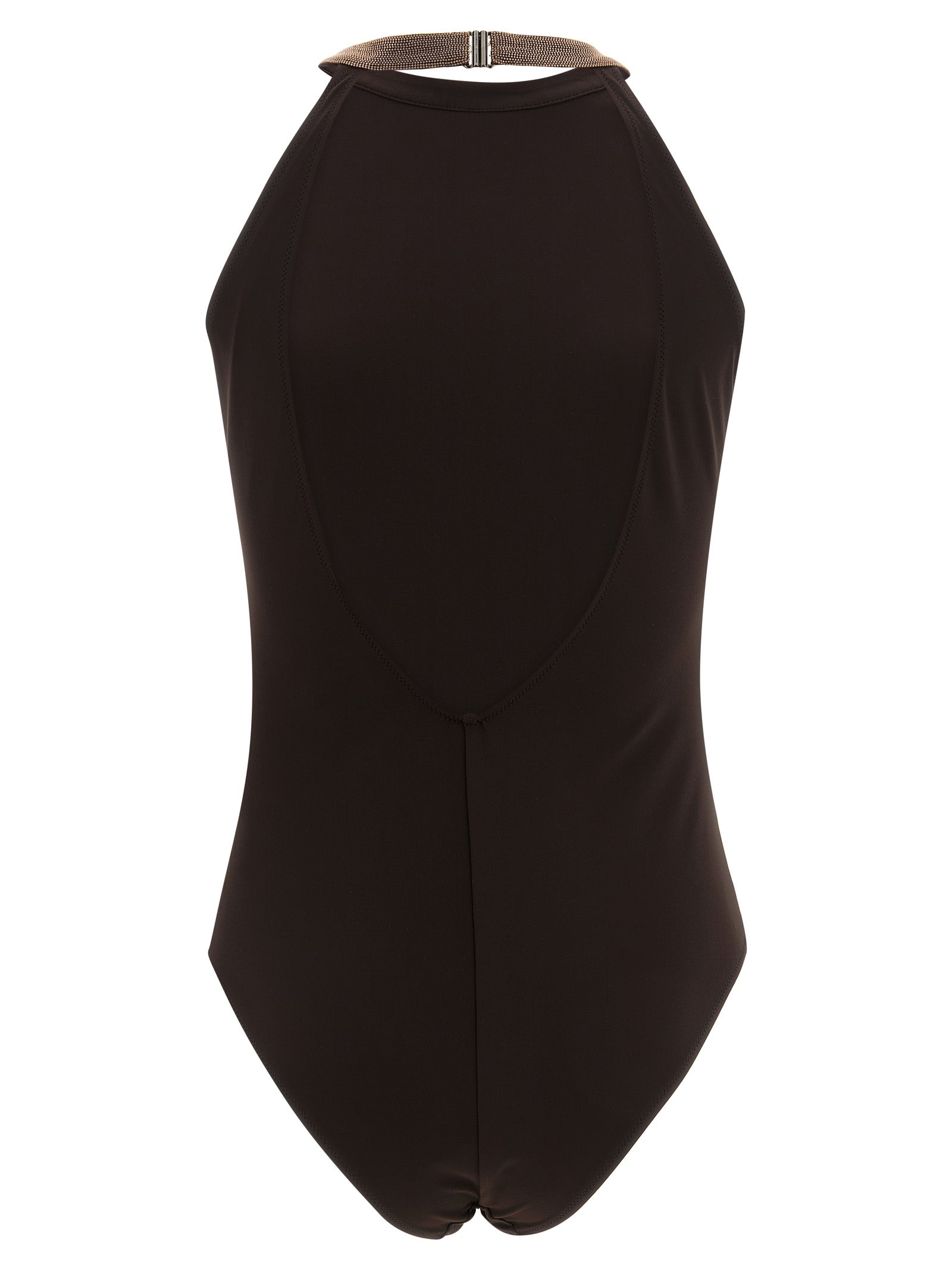 Brunello Cucinelli Brown Polyamide One-Piece Women's Swimsuit