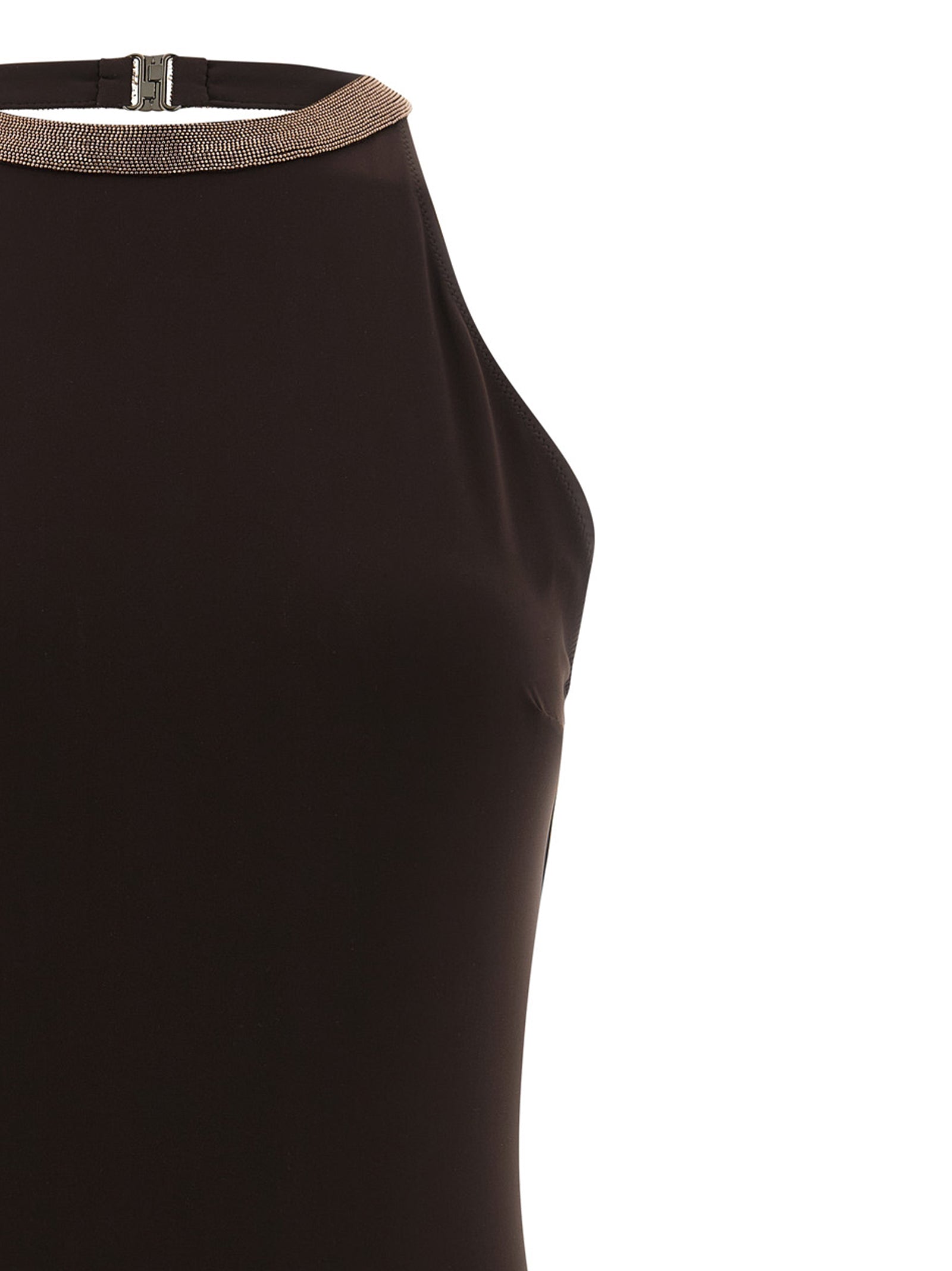 Brunello Cucinelli Brown Polyamide One-Piece Women's Swimsuit