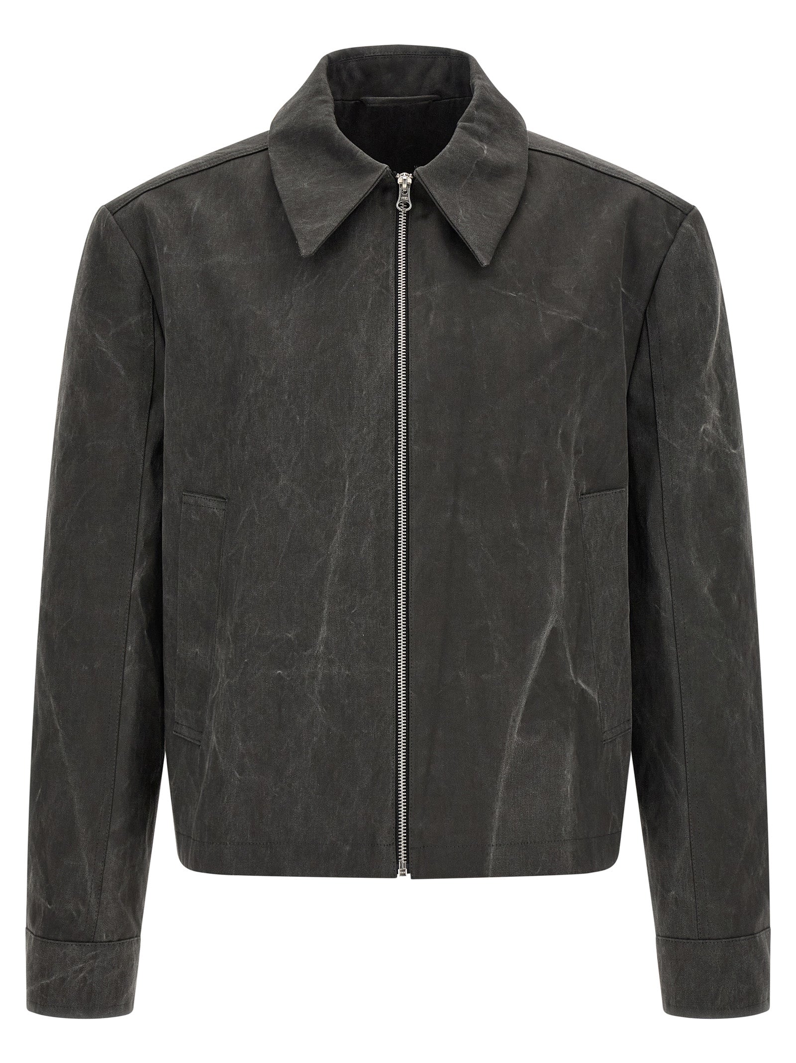 SÉFR Gray Cotton Full-Length Men's Jacket