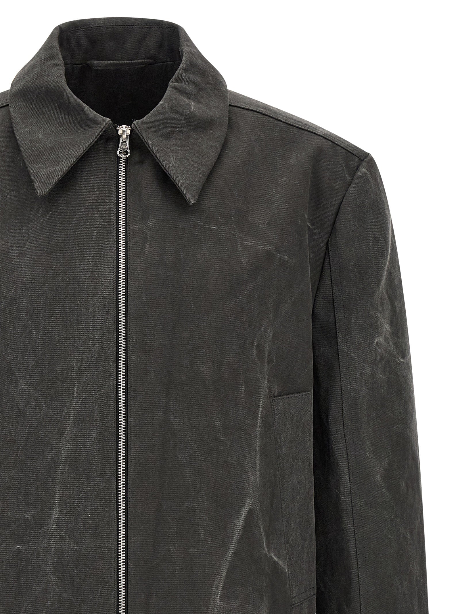 SÉFR Gray Cotton Full-Length Men's Jacket
