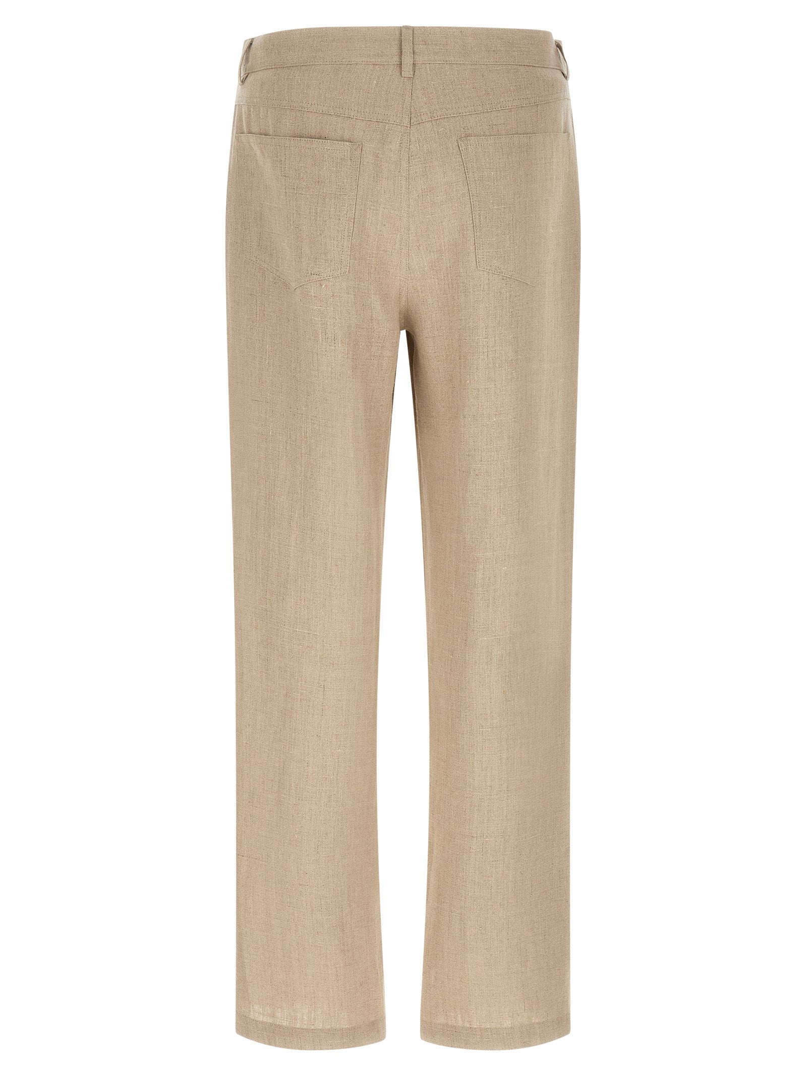 SÉFR Beige Linen Casual Men's Pants
